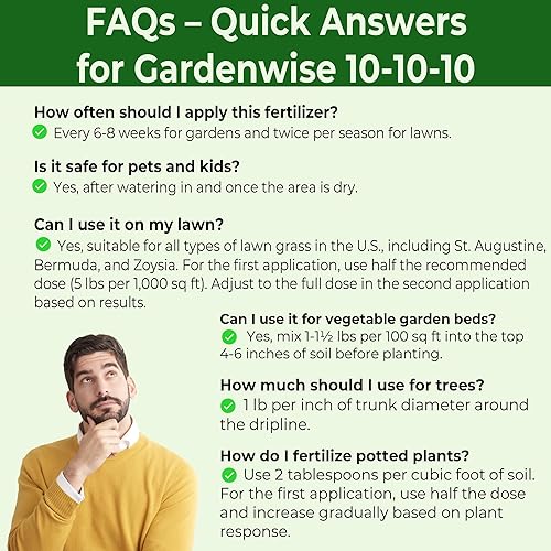 Miniatura 9 de 10-10-10 Fertilizante profesional multiusos para plantas de jardinería en interiores y exteriores fertilizante premium para arbustos, árboles,
