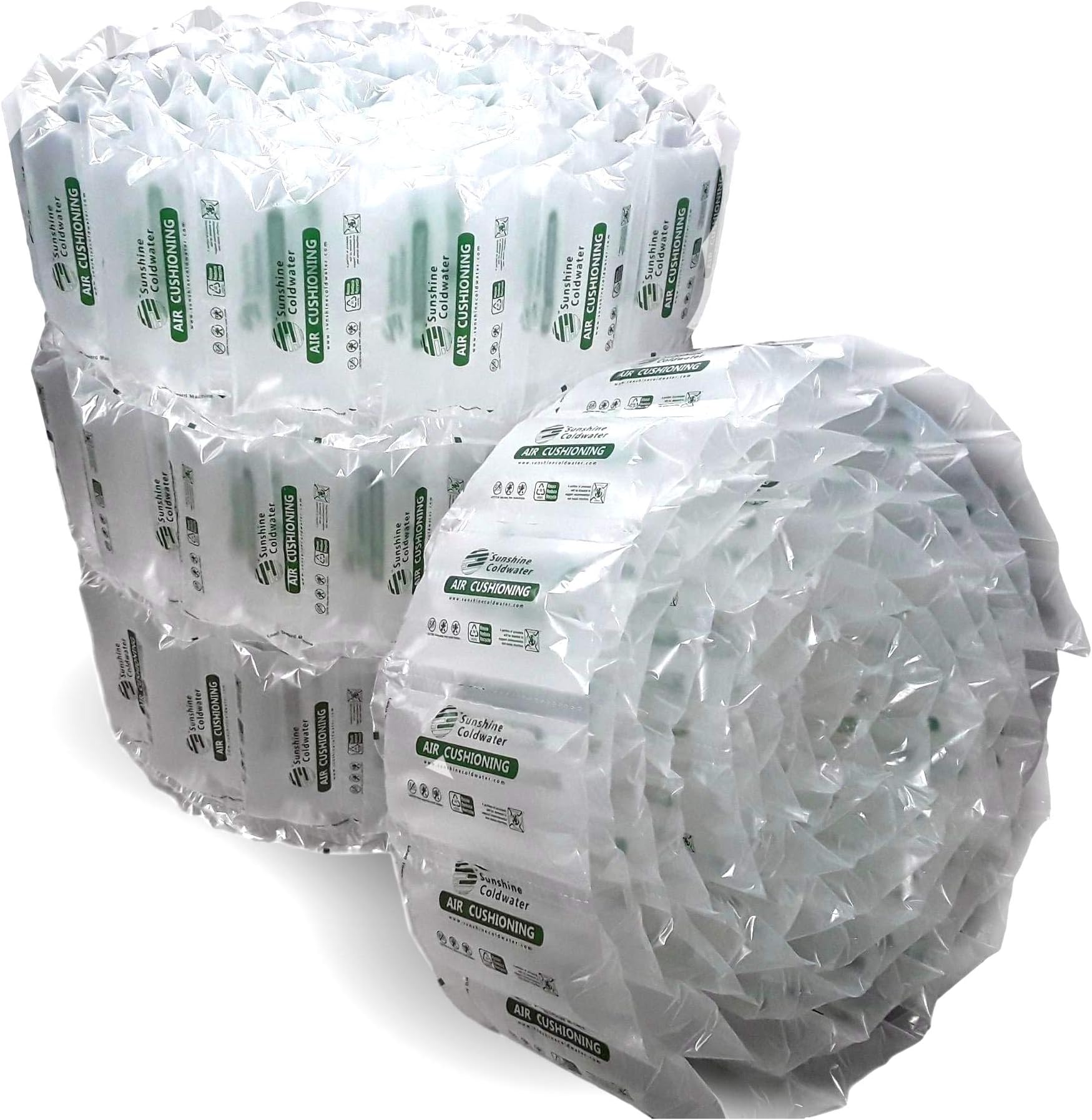 340 Count Industrial Air Pillows 6.5 Cu Ft 39 Gal Green Eco Friendly 8x4 inch Void Fill Cushioning for Shipping and Packaging by SunshineColdwater