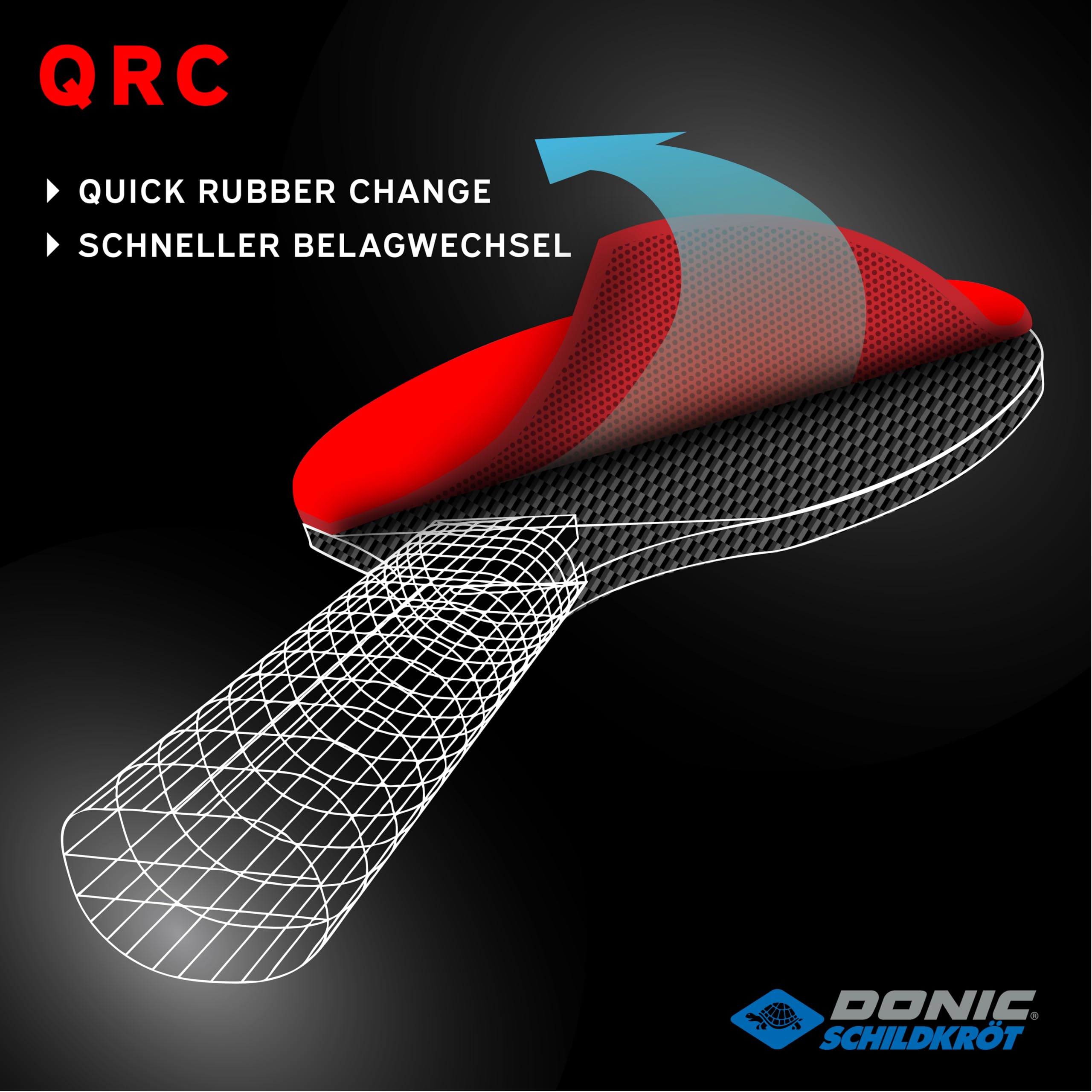 Donic-Schildkröt Almohadilla de Repuesto QRC Raquetas Tenis Mesa ITTF