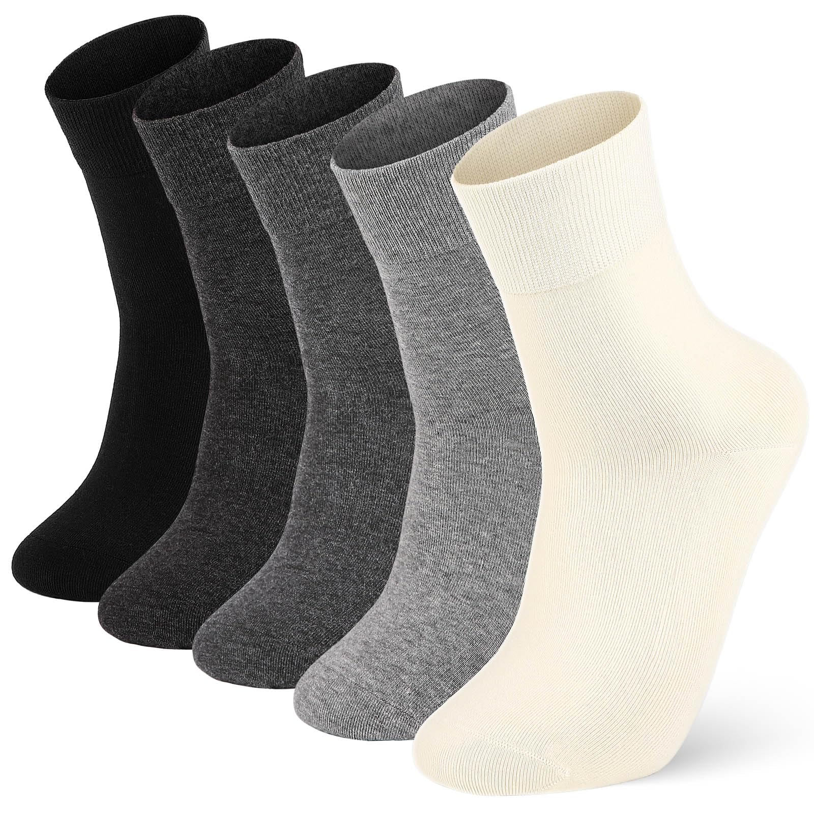 FGZ Mens Crew Socks Breathable Cotton Soft Casual Thin Socks for Work,Sport &amp; Everyday Wear,5 Pairs