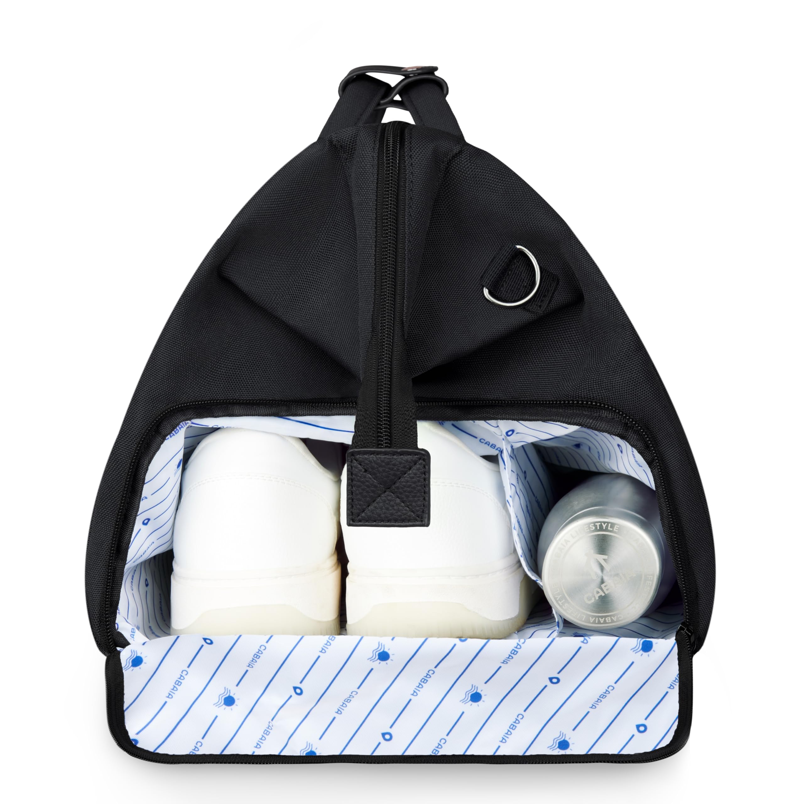 CABAIA - Sac de Voyage Duffle Adventurer Berlin 40L - Compatible Bagage Cabine 45x30x29 - Déperlant & Certifié Vegan - 2 Poches - Compartiment à Chaussures - Sac Week-End, Sac de Sport - Noir