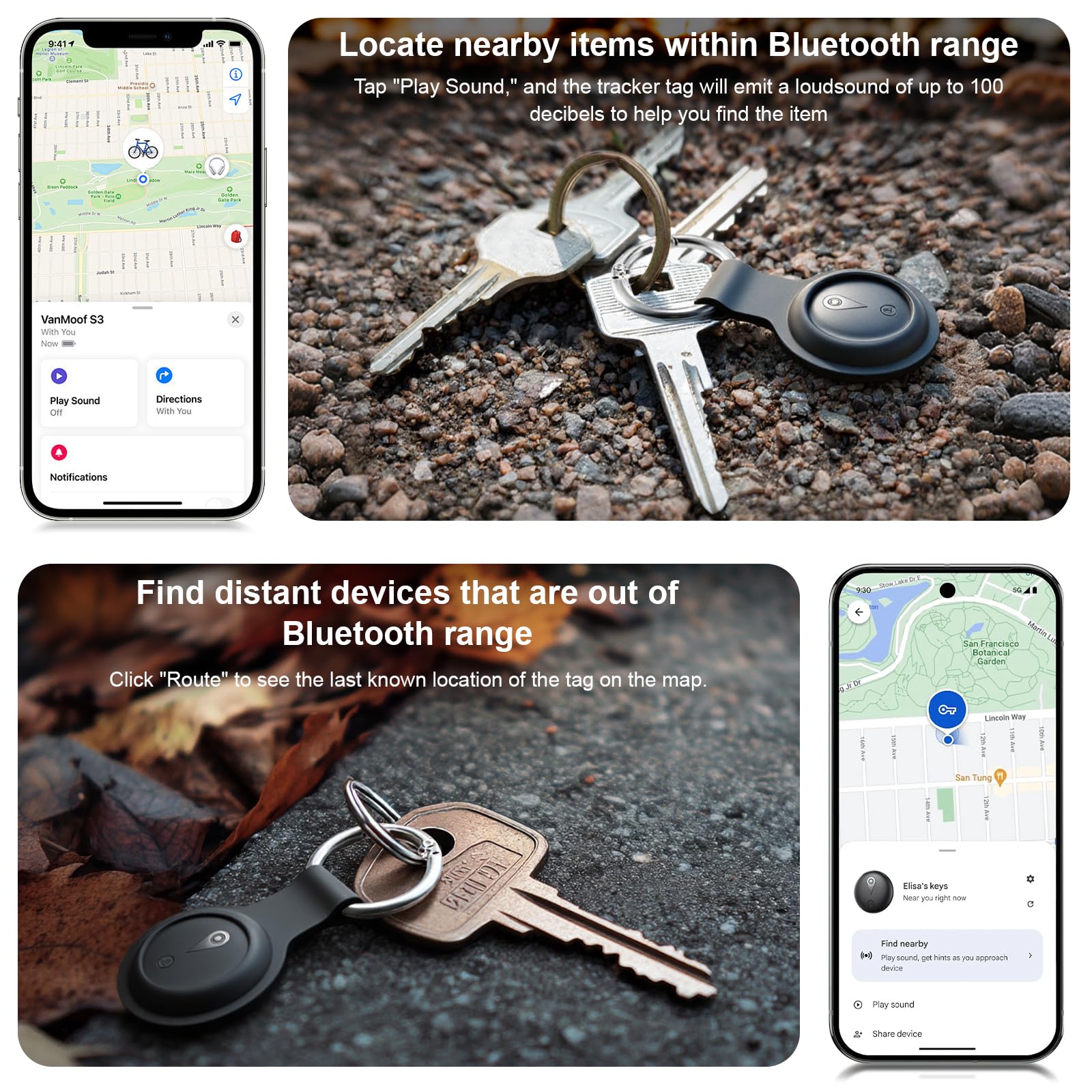 2 Mini GPS Tracker Magnetisch – Fahrzeugortung ohne monatliche Gebühr, Echtzeit-GPS-Tracker mit Smartphone-App für Android & iOS, GPS Auto Tracker, für Autos, Fahrräder, Gepäck, Haustiere,Schwarz