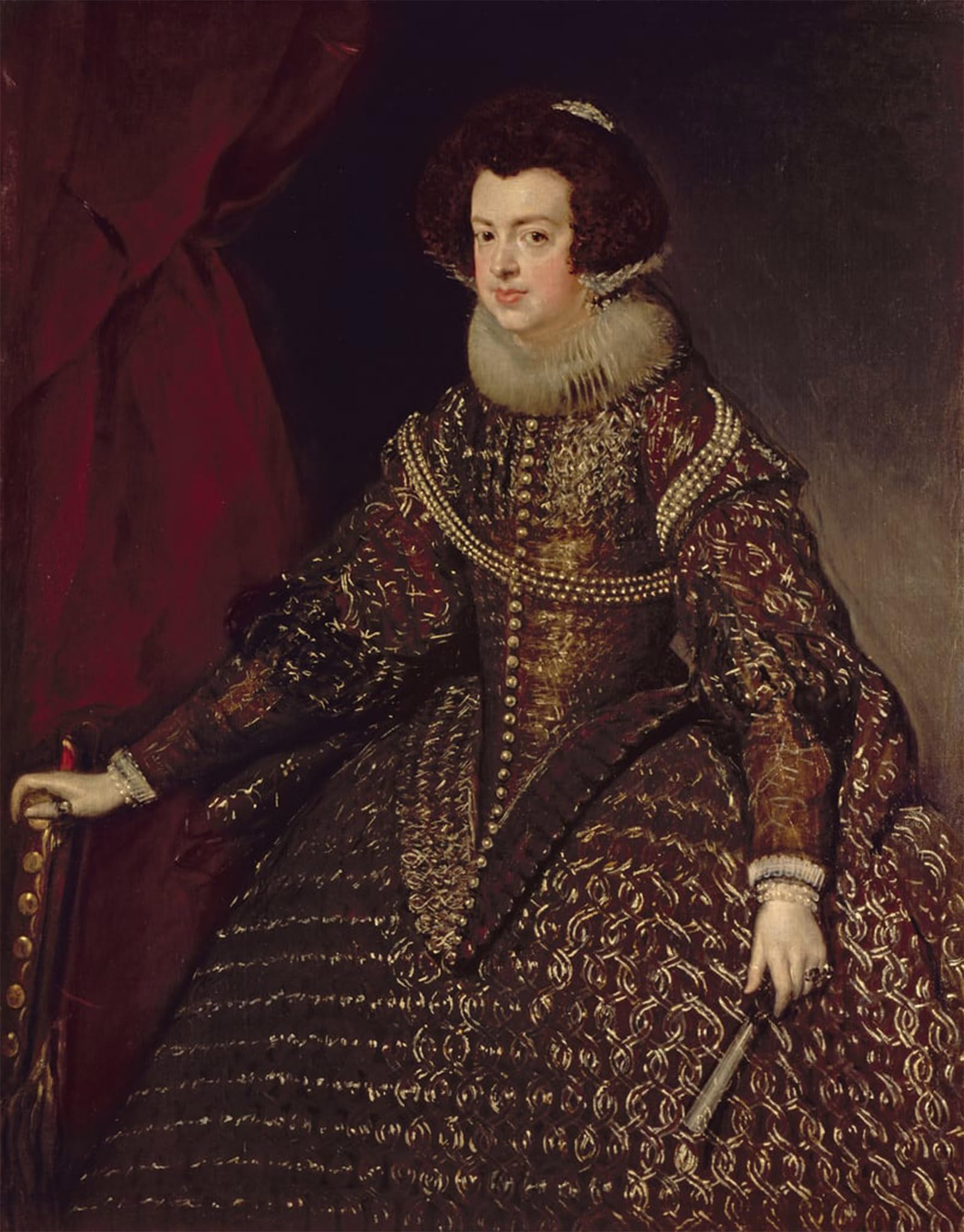 ARTXLXXBN Famous Painting Canvas Artwork Graffiti Print Queen Isabella of Spain Wife of Iv by Diego Velázquez Portrait Canvas Image for Home Decor 60x90cm