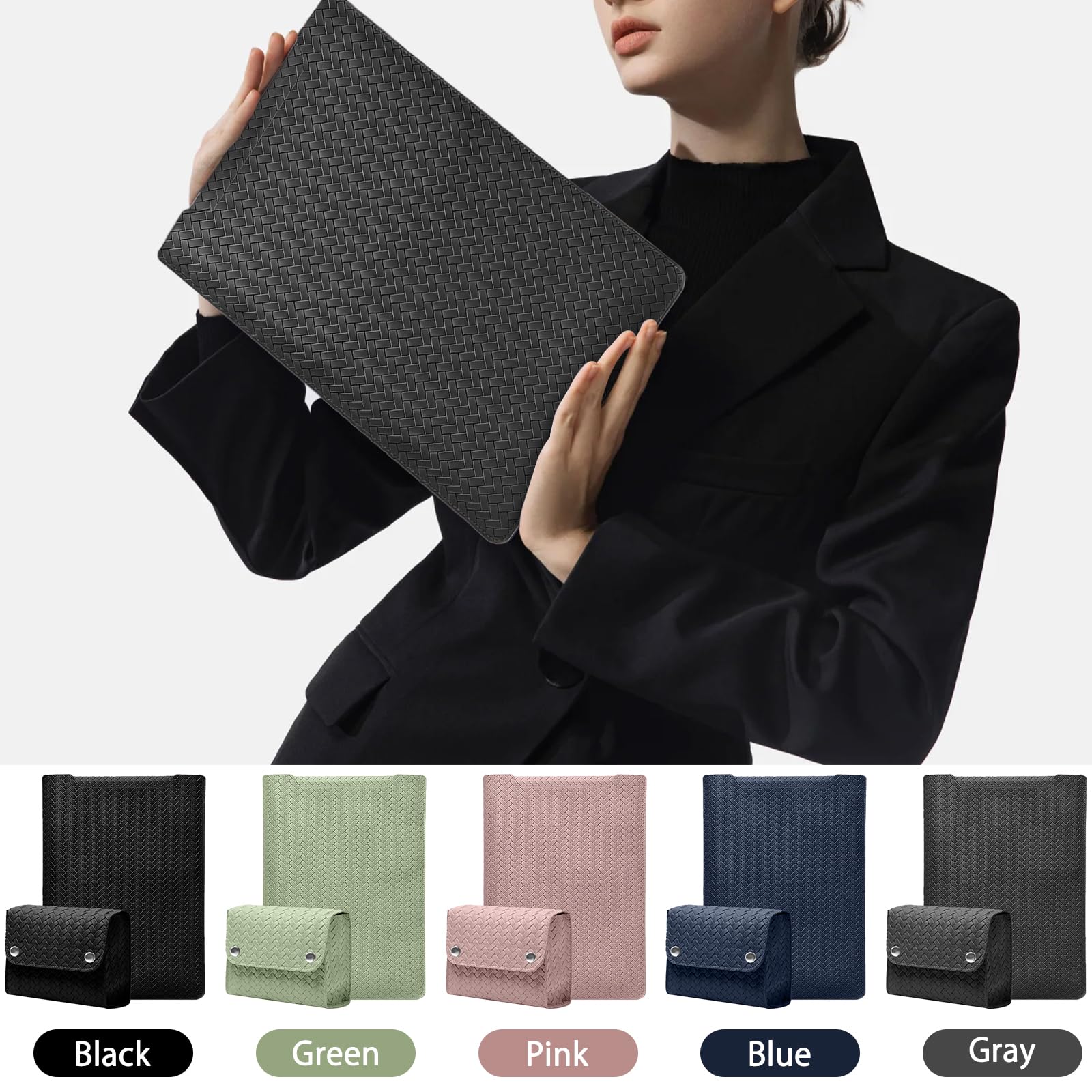 Etui na laptopa 15-16", etui na laptopa MacBook Pro 16 M4/M3/M2/M1/MacBook Pro 15, etui ochronne na notebooka 15" / 15,6"/16" HP Dell Lenovo ThinkPad Asus Acer, z torbą na akcesoria, szare