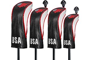 4Pcs Golf Head Covers,USA Flag Golf Club Head Covers for Woods Driver...