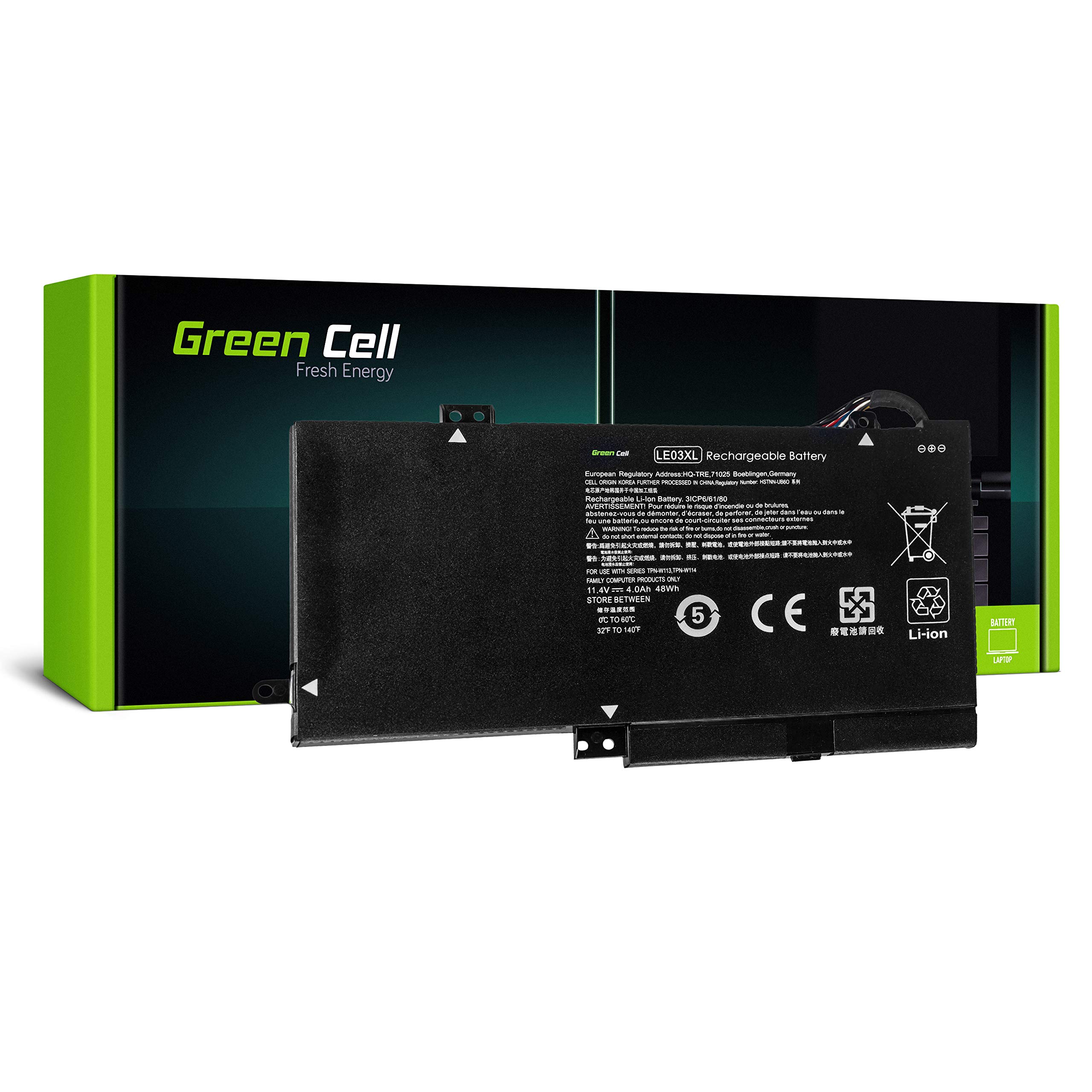Green Cell LE03XL HSTNN-UB6O 796356-005 796220-541 Batteria per Portatile HP Envy x360 15-W 15-W002NL 15-W100NL Pavilion x360 13-S 13-S003NL 13-S100NL 13-S101NL 13-S104NL 13-S107NL 13-S115NL 15-BK