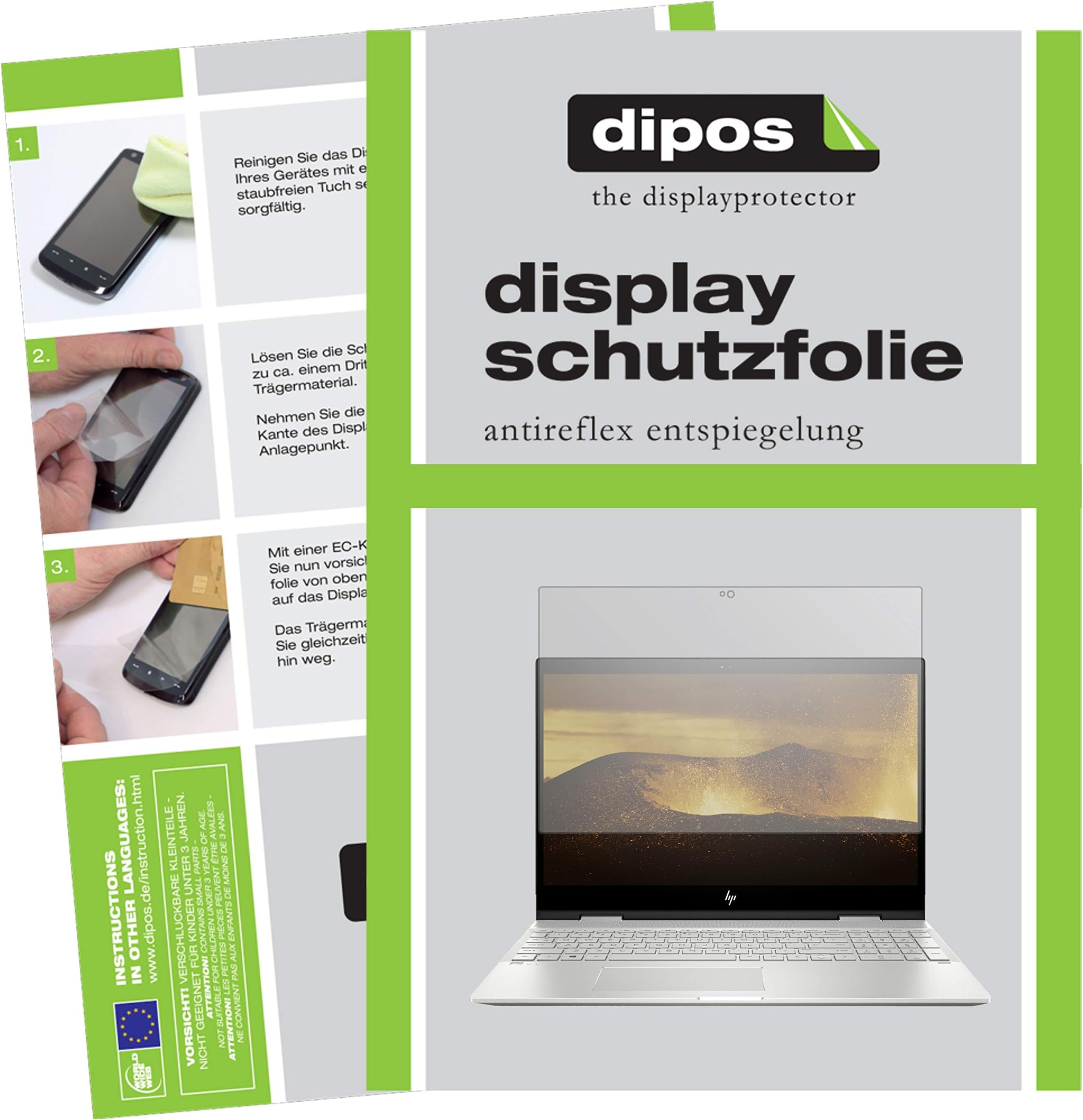 dipos I 2x Screen Protector matte compatible with HP Envy X360 13.3 inch Protection Films