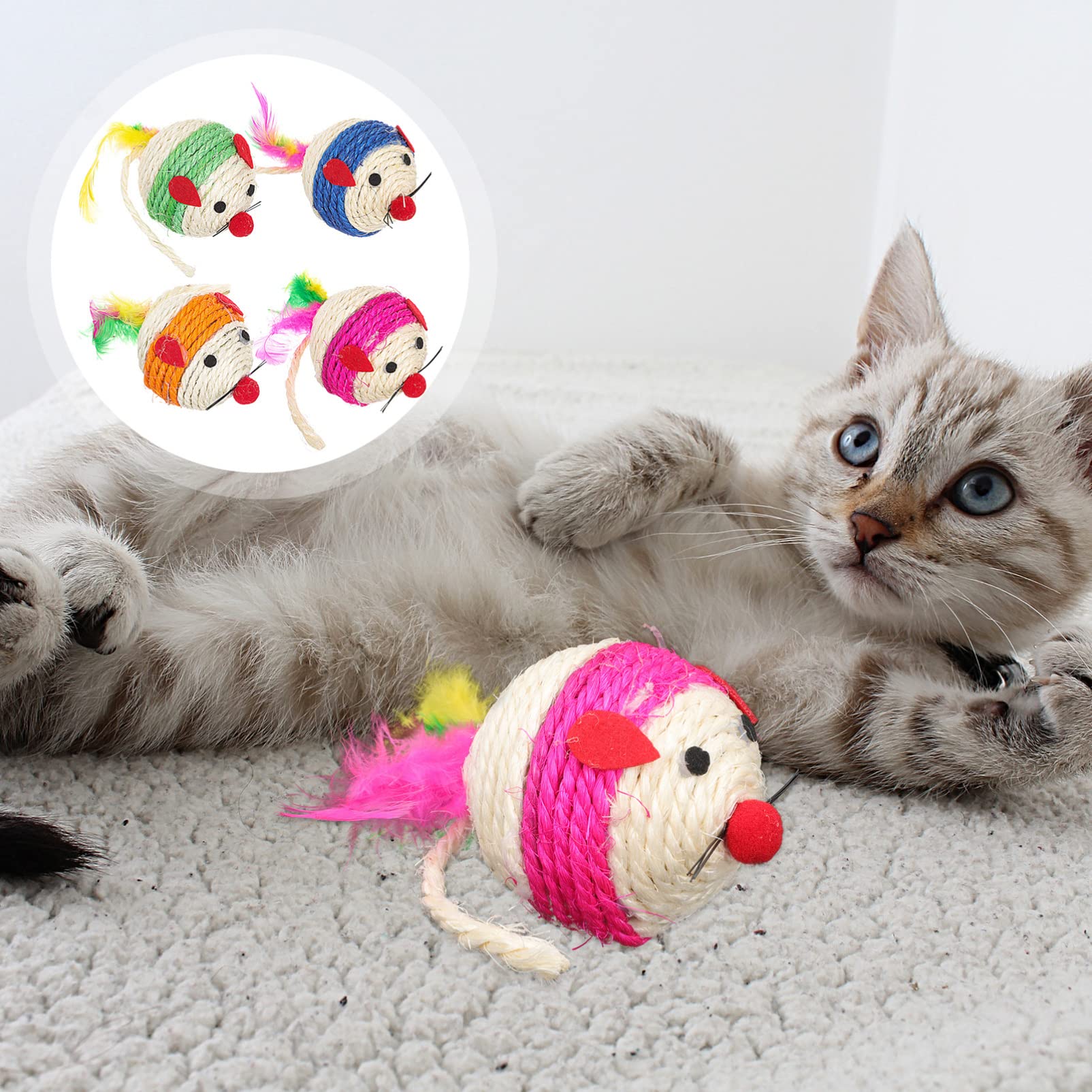 POPETPOP 12piezas Juguete Interactivo para Gatos Bola De Ratón Accesorios para Gatos Juguetes para y Color Aleatorio