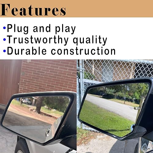 Miniatura 4 de Acadia - Espejo de cristal con calefacción lateral del conductor compatible con GMC Acadia Limited Saturn Outlook Chevy Traverse Power espejo