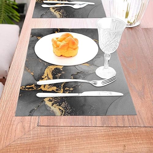 Miniatura 5 de Juego de 4 manteles individuales decorativos de lino para mesa de comedor, cocina, casa de campo, decoración del hogar al aire libre, 12 x 18