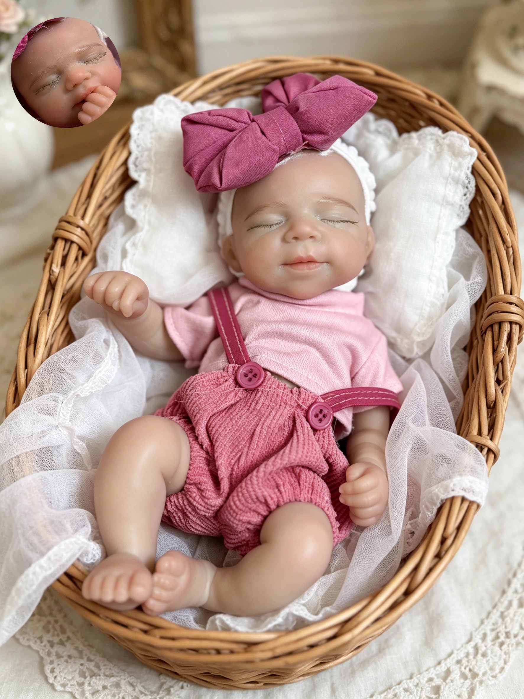 Gileutay 21cm Muñecas De Bebé Silicona Blanda Cuerpo Completo Niña Bebé Recién Nacido De Silicona De La Vida Real