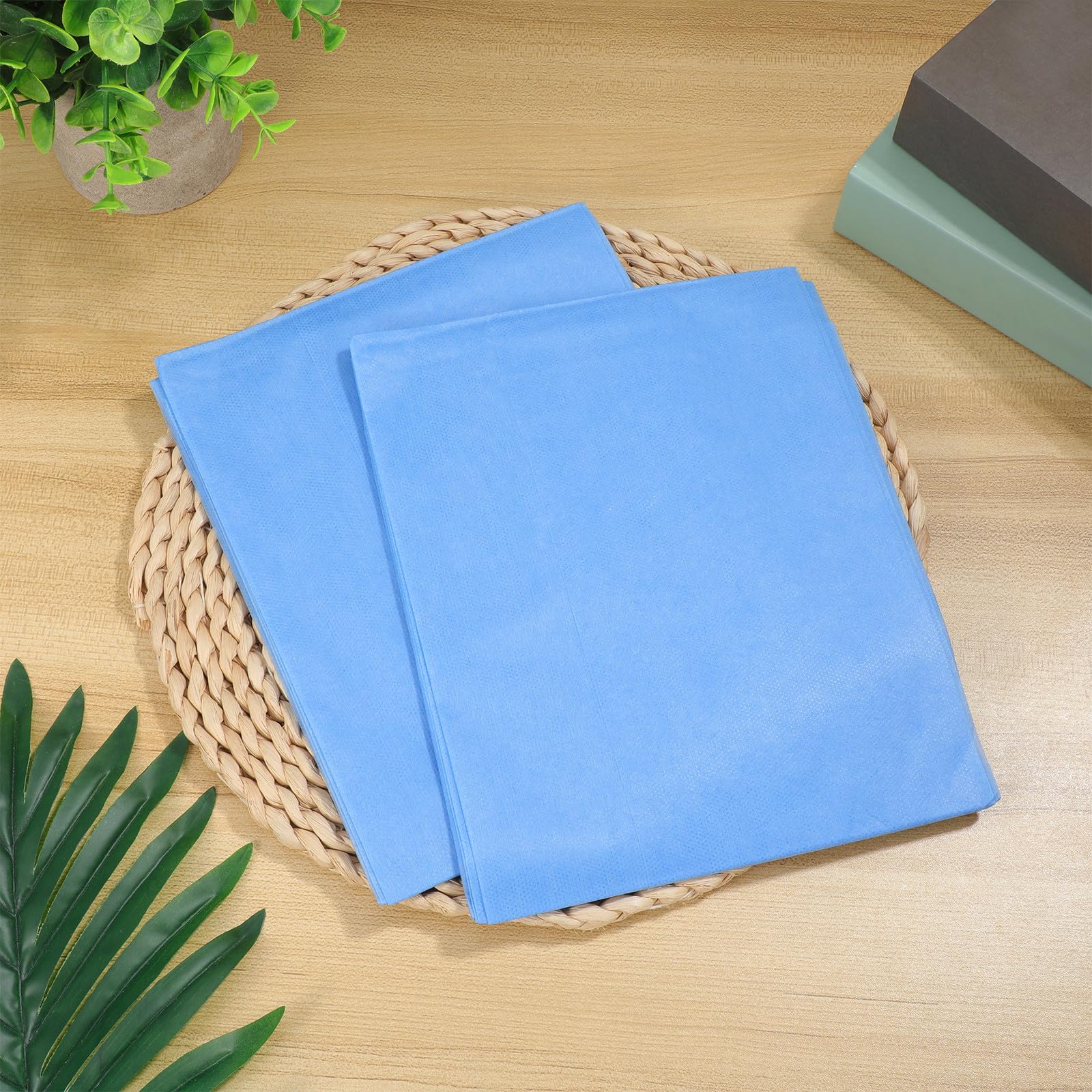 TEHAUX 100 Unidades Sábanas Desechables para Masajes de 80x180cm en Color Azul, No Tejidas, Suaves y Amigables Piel, Ideales para SPA y Salón, Paquete