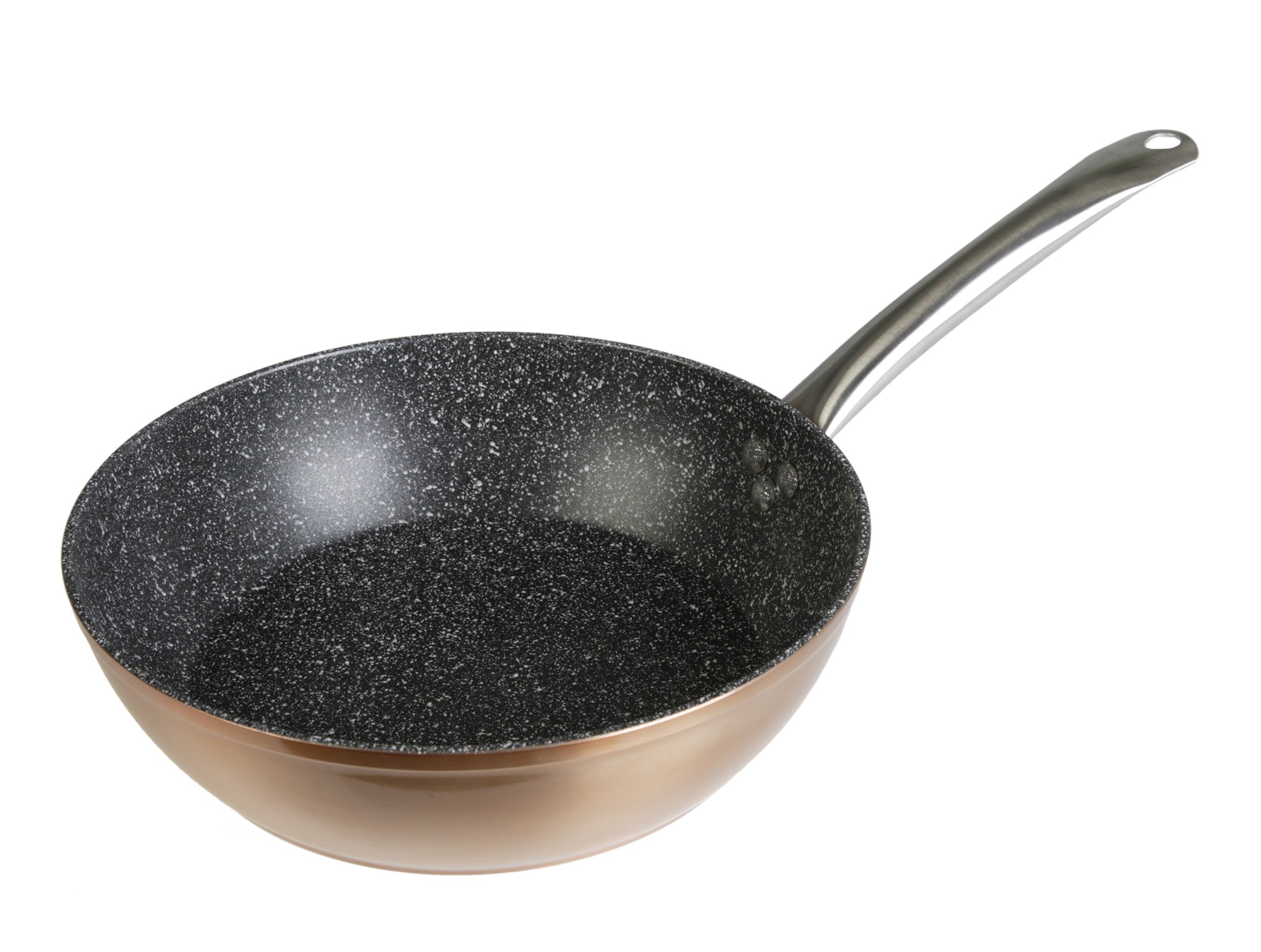 WECOOK!Professional Honda Forged Aluminium Frying Pan 28 cm, Induction, Eco-Friendly, PFOA-Free, 2.8 mm Thickness, Stainless Steel Handle, Copper, Suitable for All Hobs, Ceramic, Gas, Oven