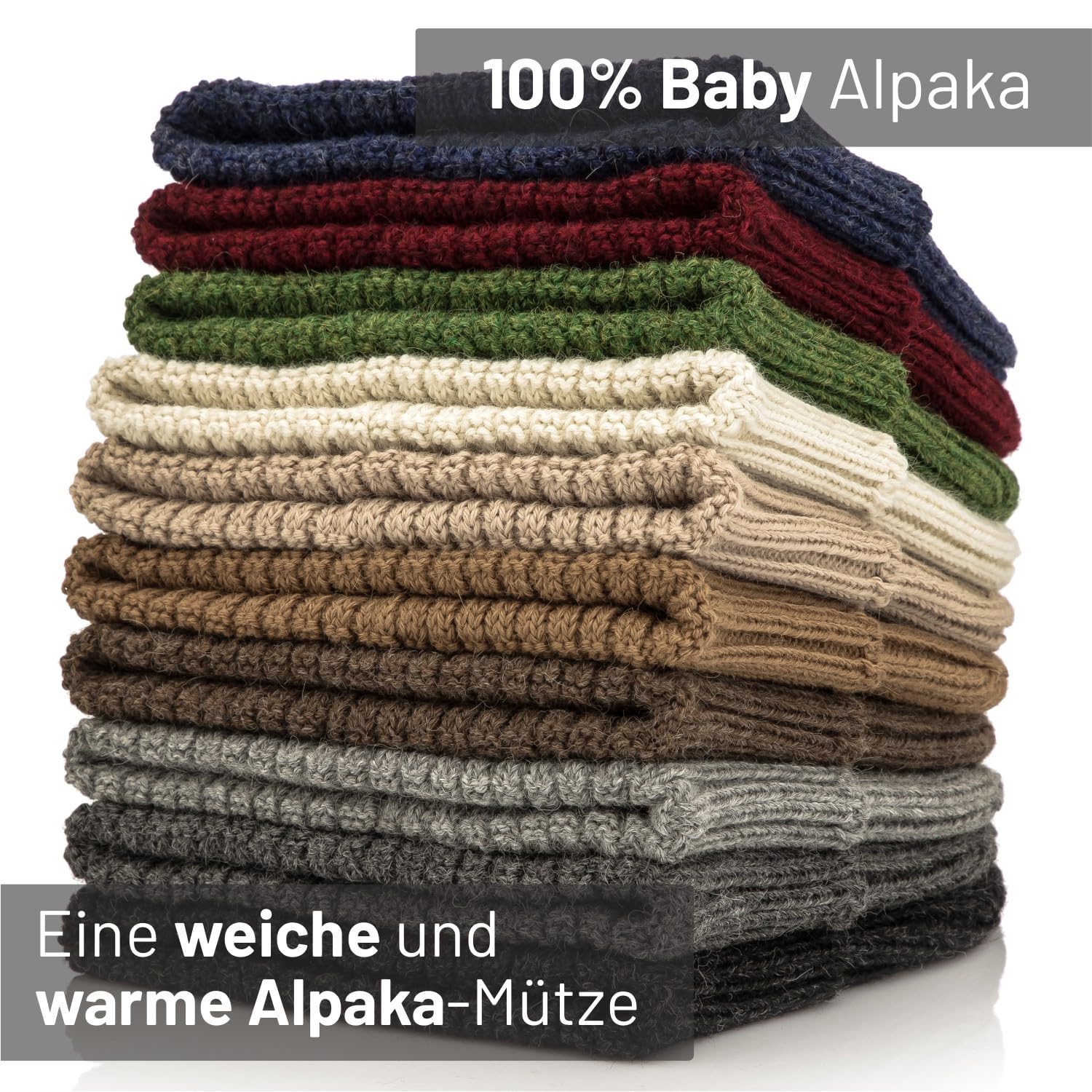 HANSA-FARM miękka damska i męska czapka w 100% z wełny alpaki, w ponad 14 kolorach - wysokiej jakości zimowa czapka z dzianiny / czapka wełniana Beanie, Beige - NFA02, jeden rozmiar