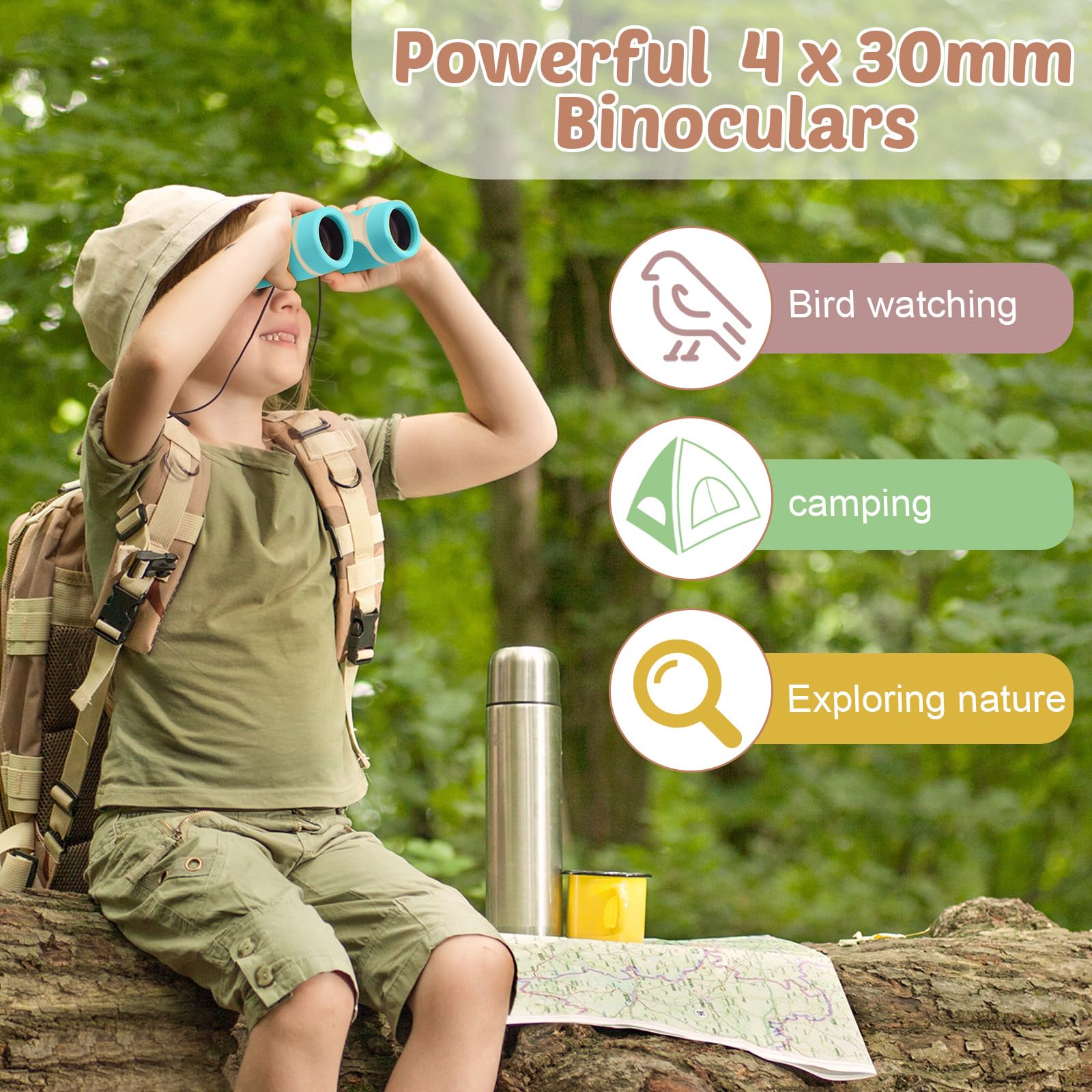 Yunsailing 12 mini binocoli per bambini, antiurto, compatti, per bambini dai 3 ai 12 anni, regali per bambini per attività Vbs, aula birdwatching, campeggio, giochi all'aperto (colorato)