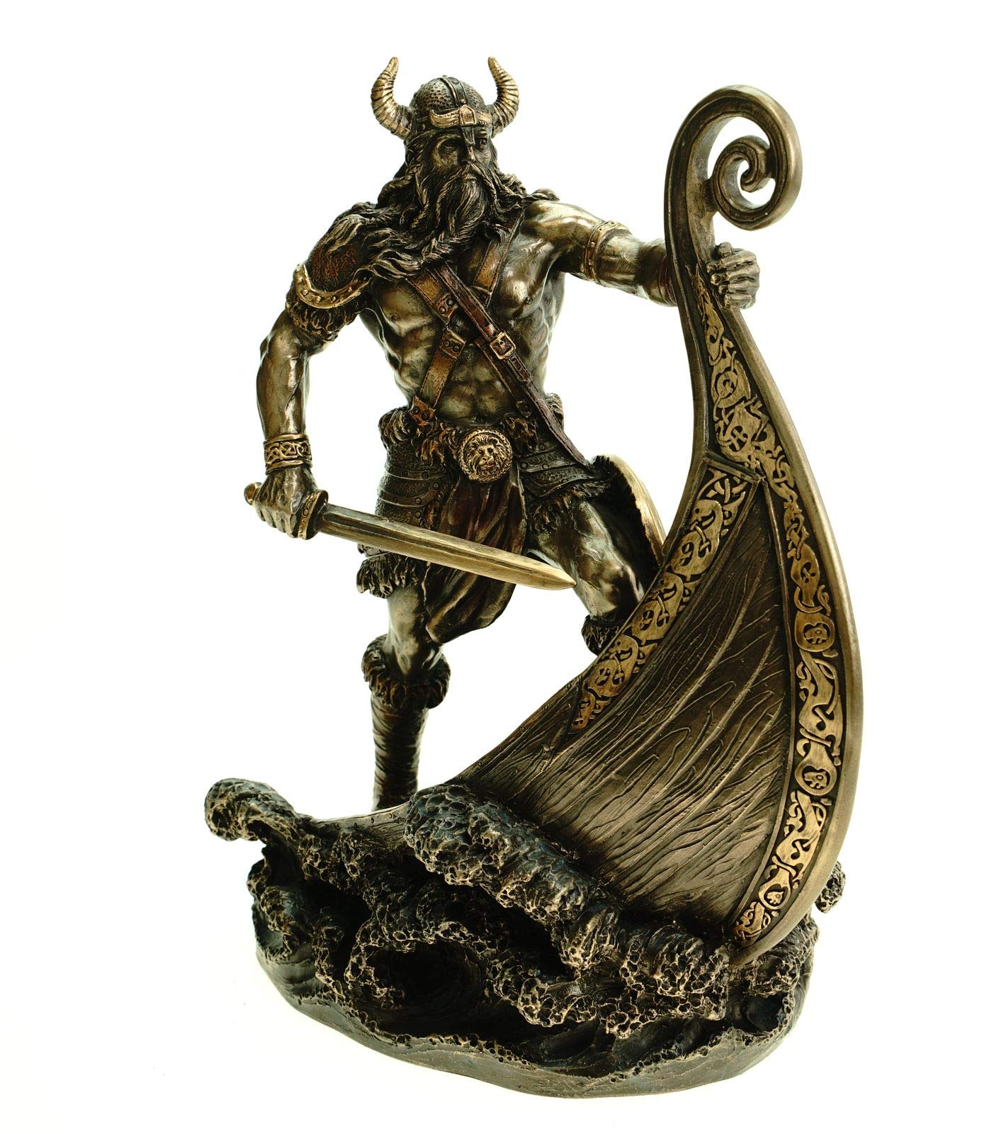 Veronese 708-7655 Figura Vikingo Está En Bug Seines Drachenschiffes 24CM