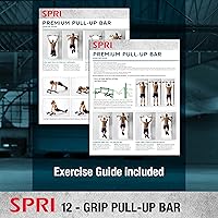 Vista 5 de SPRI Pull Up Bar - 8-Grip and 12-Grip Door Frame Mounting Pull-Up Bar for Versatile Workouts - Rugged Steel Frame with Foam Handles - Supports 300
