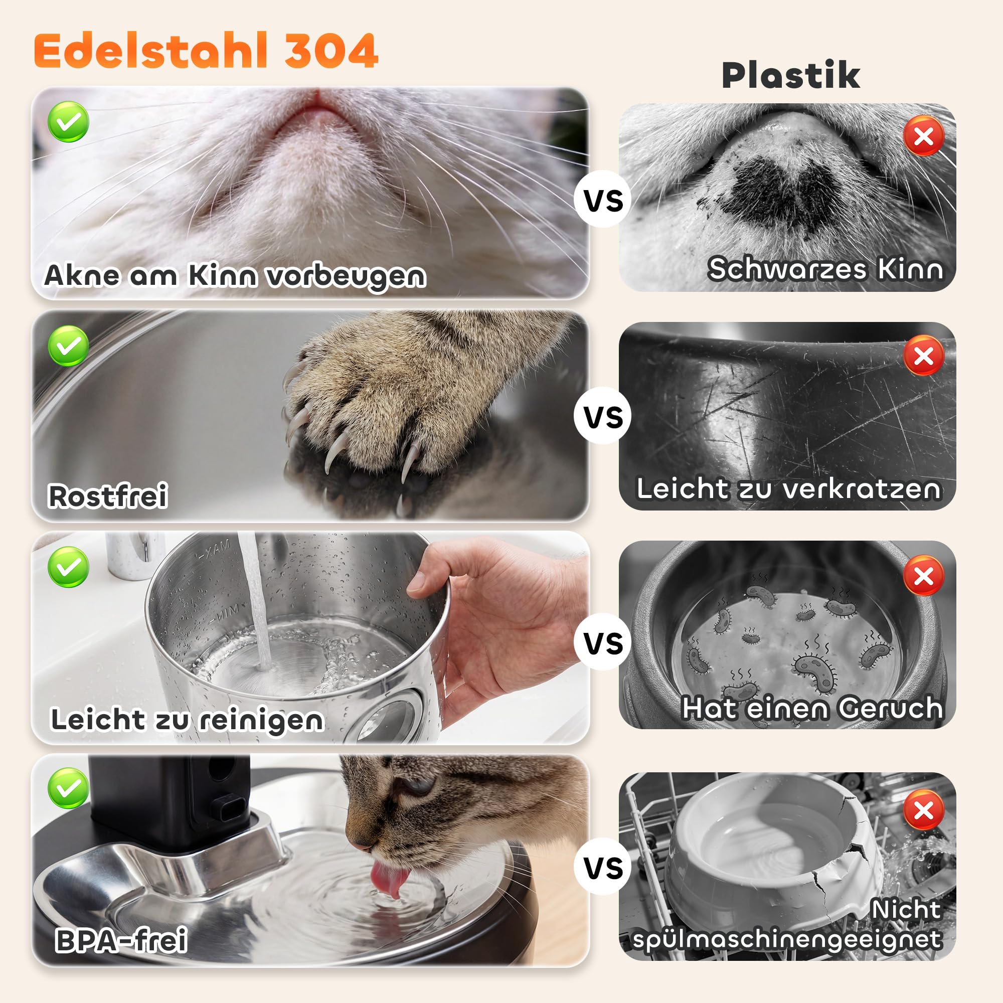 PawHut Fuente para gatos, 4 l, inalámbrica, acero inoxidable, con detector de movimiento, color plateado | Fuente para beber, 6 filtros, sistema de filtración doble, ventana LED, ultrasilenciosa, funciona con pilas, para 30 días