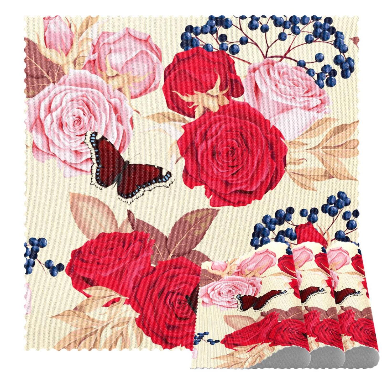 Sets de table motif fleur noir pour sublimer vos dîners de cuisine en famille lot de 4