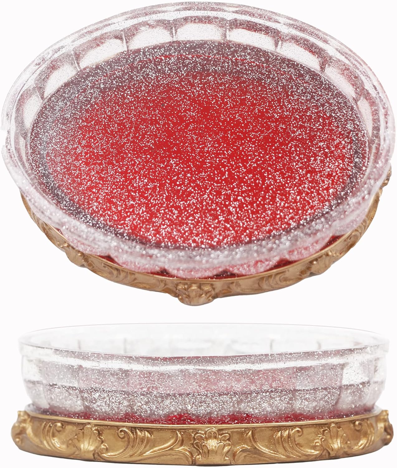 LUANT Vintage Red Bathroom Accessories, 5Piece Bathroom Accessories Set, Bathroom Set Features, Soap Dispenser, Toothbrush Holder, Tumbler & Soap Dish - Golden Glossy - Bath Gift Set