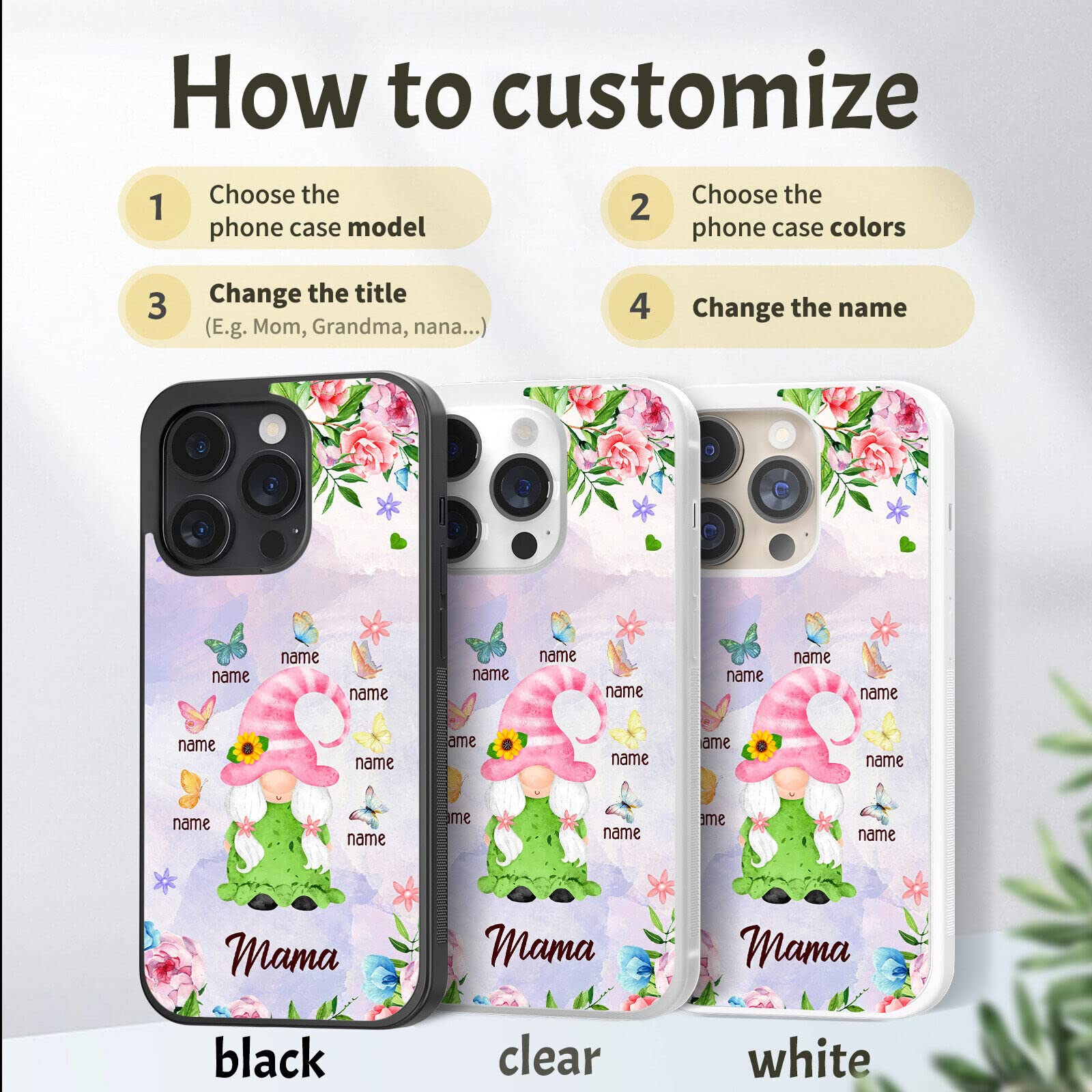 Amazon.com: Mom Cute Phone Cases with Name Pink Flower