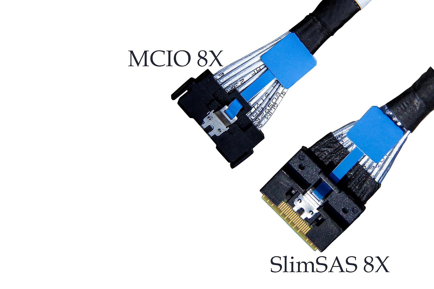 𝐃𝐢𝐋𝐢𝐧𝐤𝐞𝐫 𝐌𝐂𝐈𝐎 x8 to 𝐒𝐥𝐢𝐦𝐒𝐀𝐒 x8,𝐒𝐅𝐅-𝐓𝐀-𝟏𝟎𝟏𝟔 74Pin to 𝐒𝐅𝐅-𝟖𝟔𝟓𝟒 74Pin,PCIe Gen5 Mini Cooledge IO，Double Straight Cable 100CM (CBL-MCIO-1270S4T2)