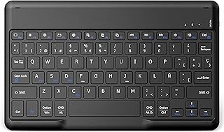 EasyAcc Wireless Bluetooth Keyboard, Spanish Super Slim Keyboard for iPad A16/10/10.2 Inch/iPad Pro/Air, for iOS iPad/Andr…