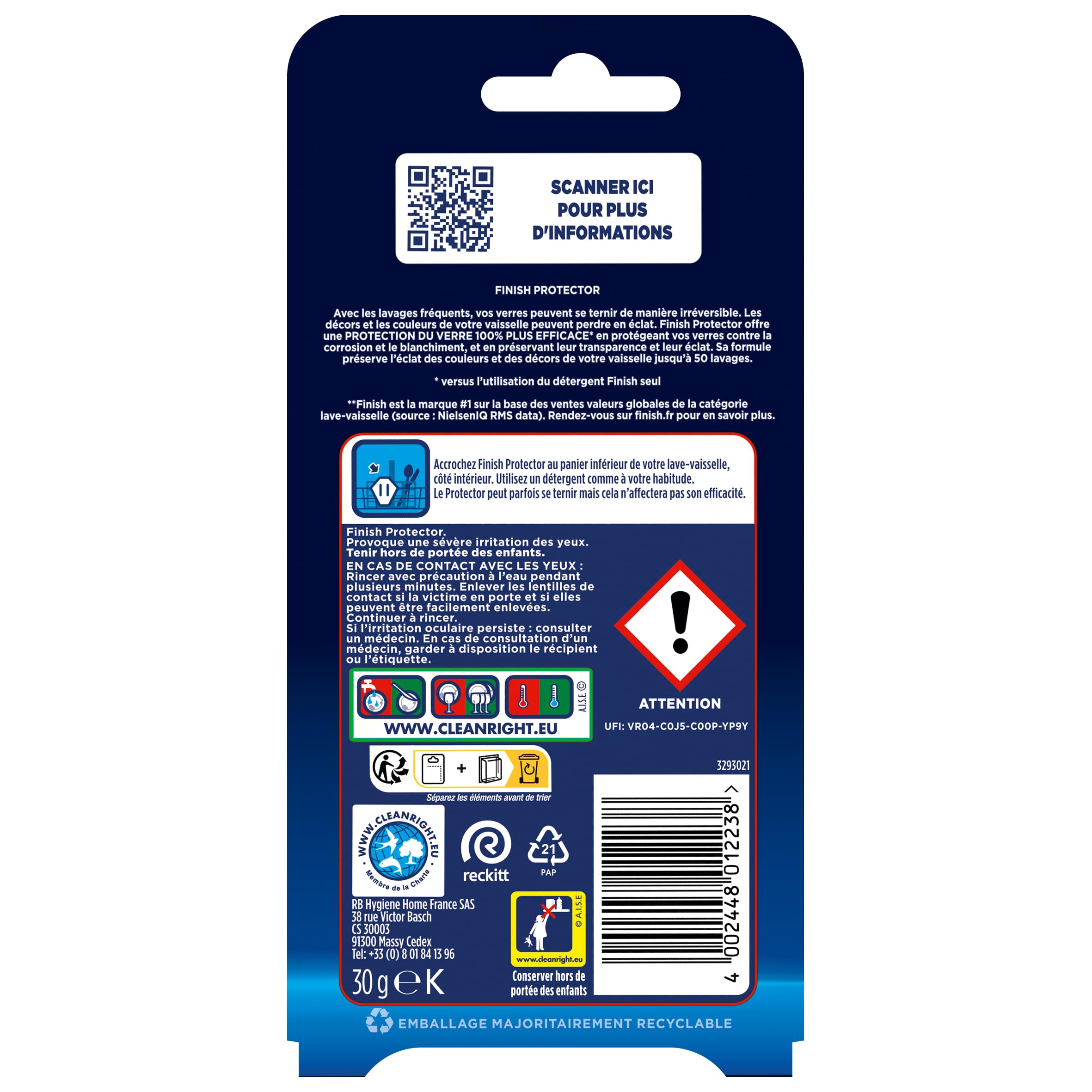 Finish Protector - Protection Des Verres Et De La Vaisselle - Produit Lave Vaisselle - Complement Pastille Lave Vaisselle - Lot de 4