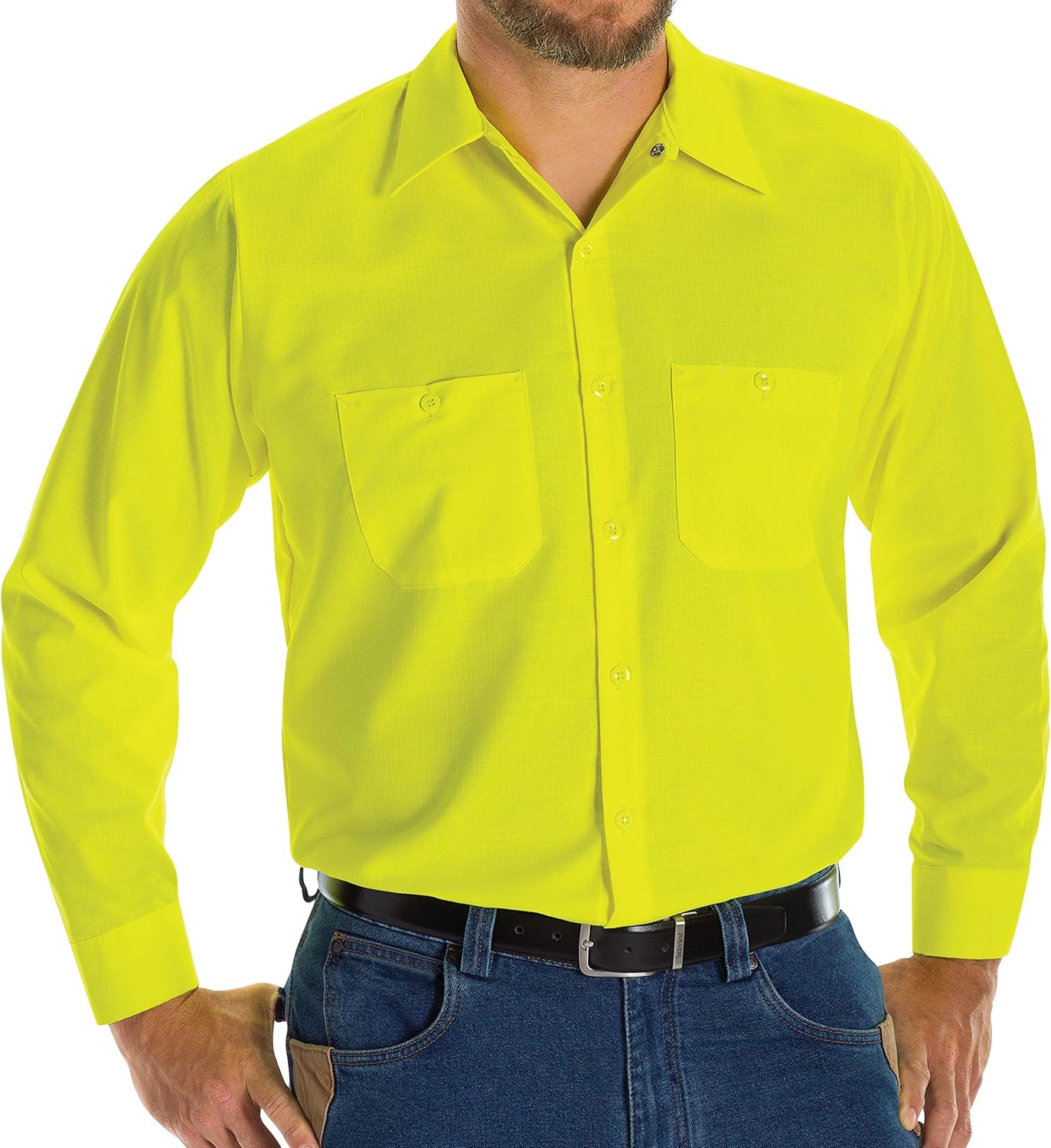 Red Kap mens Hi-vis Colorblock Ripstop Work Shirt-type R, Class 2 - Image 3