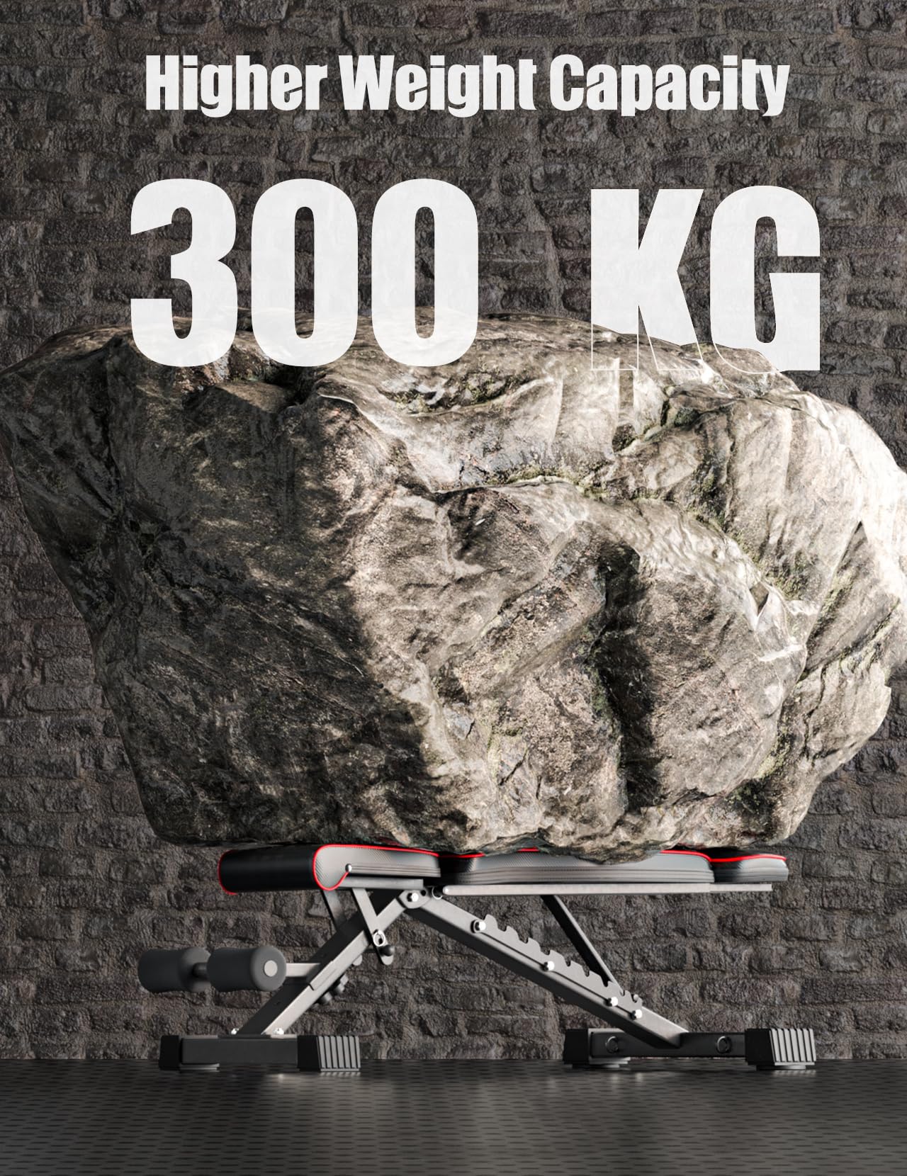 YOLEO Panca Piana Regolabile con supporto Esteso per la testa e la colonna vertebrale, Panca Pesi Pieghevole da 300KG