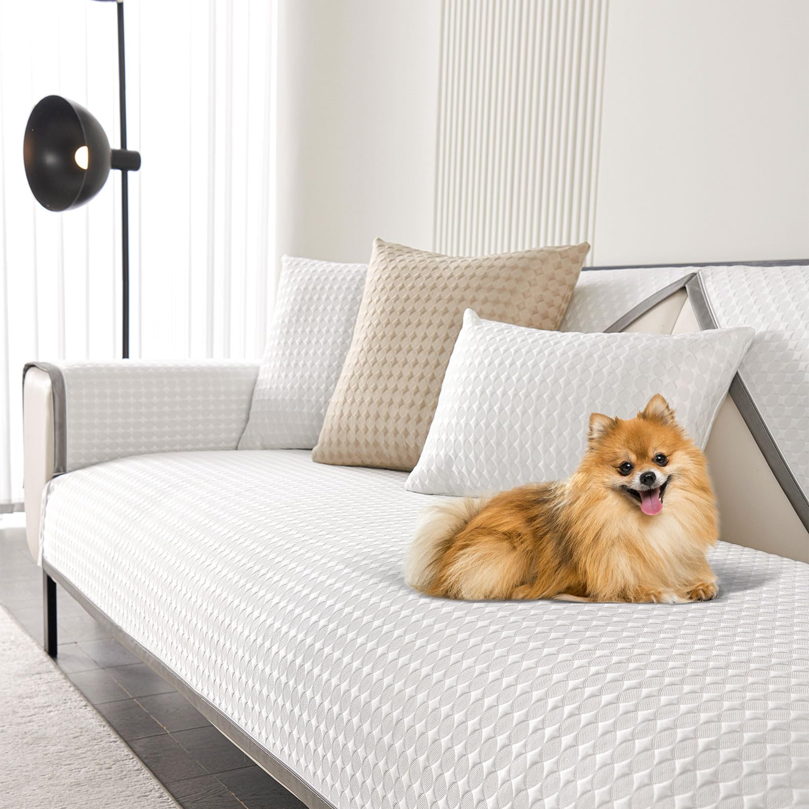 OTOB Cooling Dog Couch Cover Ice Silk Fiber, Washable & Non Slip Sofa Protector Mat, Soft Couch Cover Cooling Mat, Durable Pet Friendly Furniture