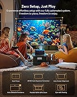 Vista 7 de Proyector de decodificación 4K para exteriores compatible con Netflix [2000 ANSI/AI Auto Focus] Proyector de película inteligente con WiFi