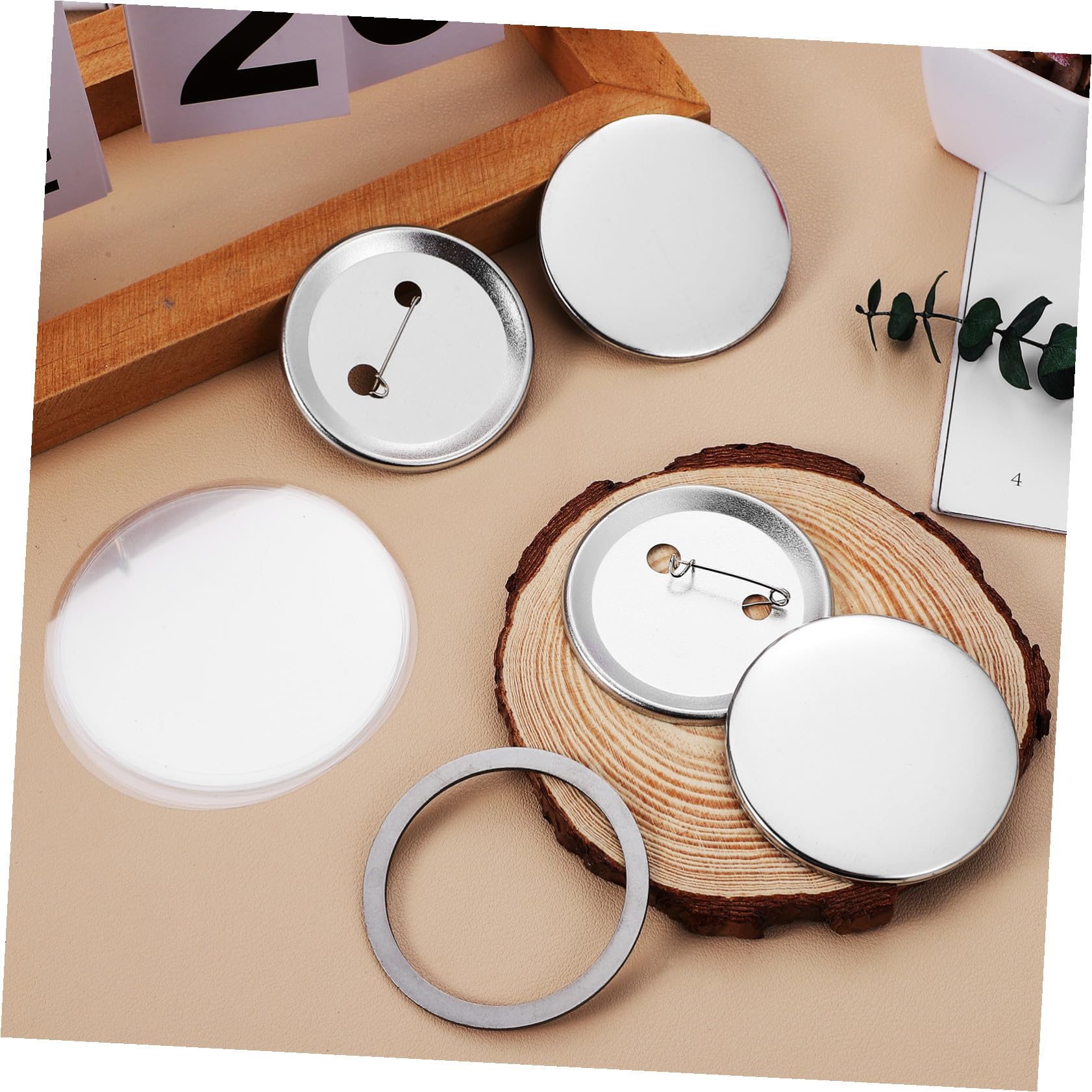100sätze Button-maker Rohlinge mit Rückseiten und Schutzfolien für Diy-kreativprojekte Geeignet für Anfänger und Profis