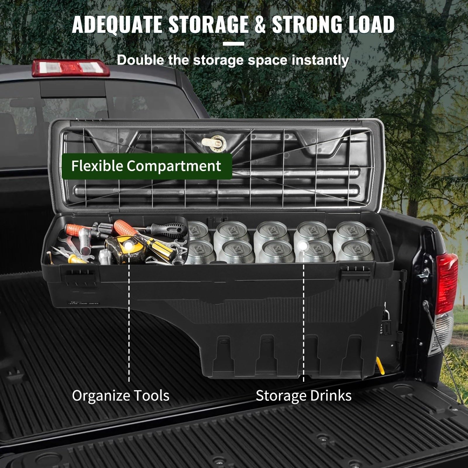 Osłona ładunkowa do Chevy dla Silverado 2019-2021 domek na koła z blokadą hasła skrzynka narzędziowa do samochodów ciężarowych skrzynka do przechowywania bagażnika