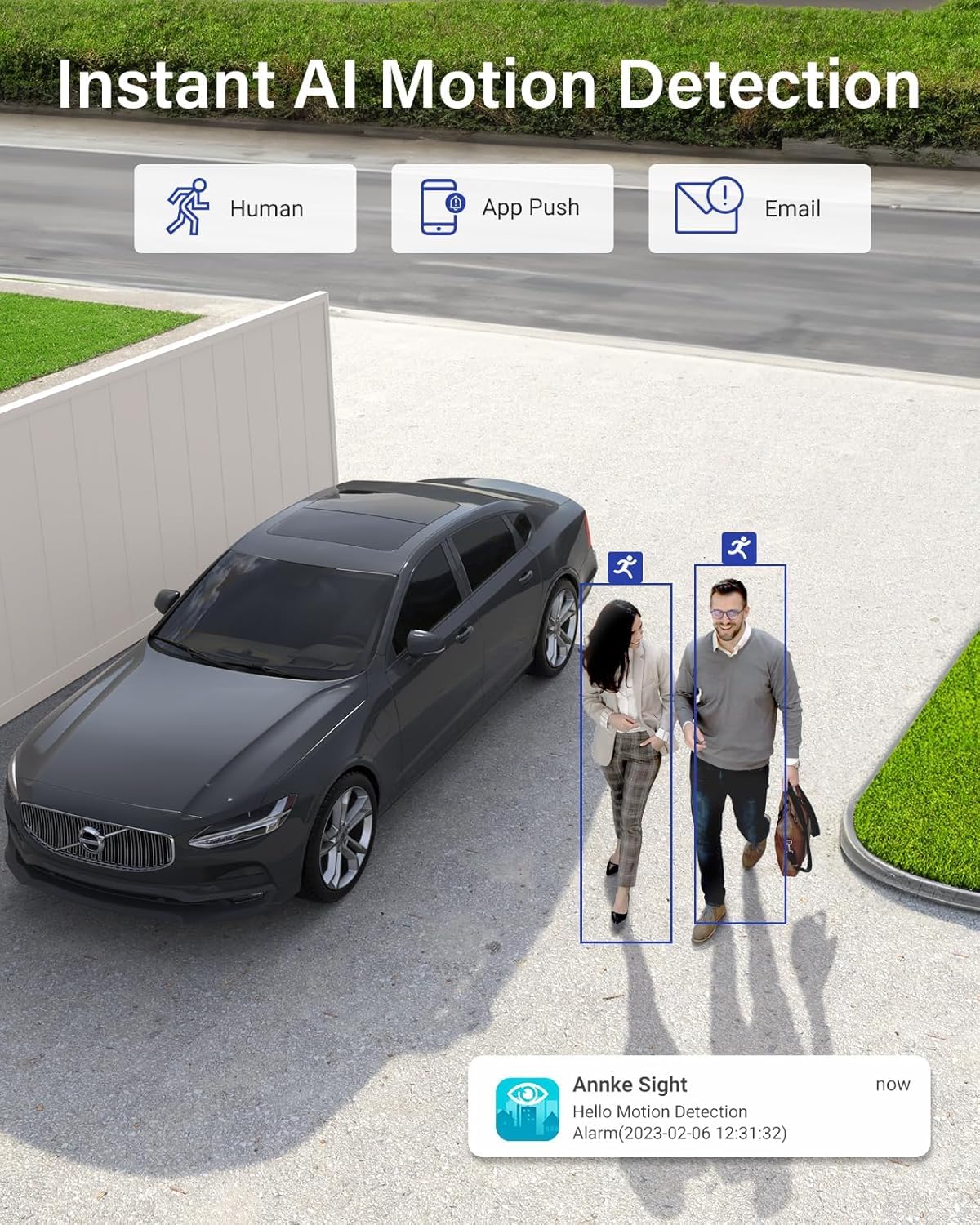 ANNKE 5MP Kit Videosorveglianza WiFi, 10CH 5MP NVR con 4 Telecamere di Sorveglianza WiFi, Rilevamento Umano Intelligente, Audio Bidirezionale, Visione Notturna, Impermeabile IP67, Disco rigido da 2TB