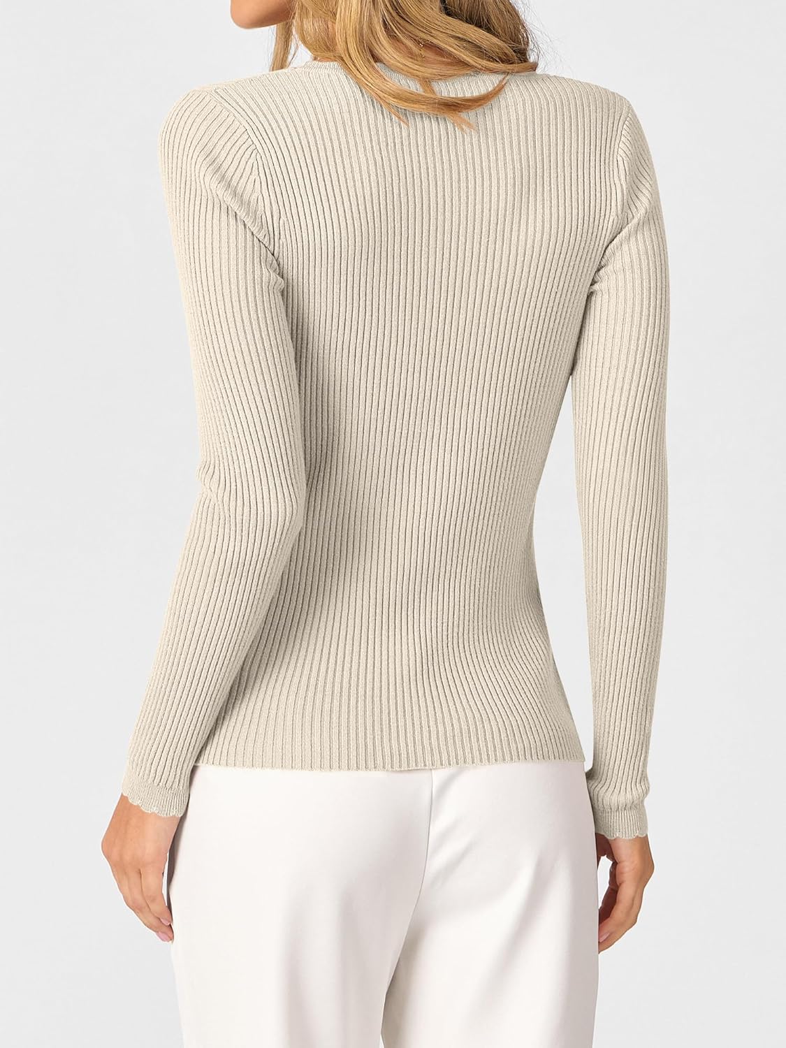 ANRABESS Womens Ribbed Fitted Sweater Long Sleeve Shirts Scoop Neck Lightweight Casual Knit Slim Tops 2025 Fall Outfits - Image 6