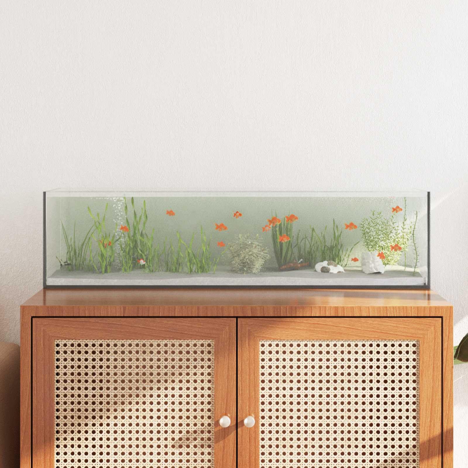 vidaXL Aquarium mit Speicher Transparent 80 x 20 x 20 cm Glas, EIN rechteckiges, modernes Design für Dein Zuhause oder Büro, funktional, stark und leicht zu pflegen