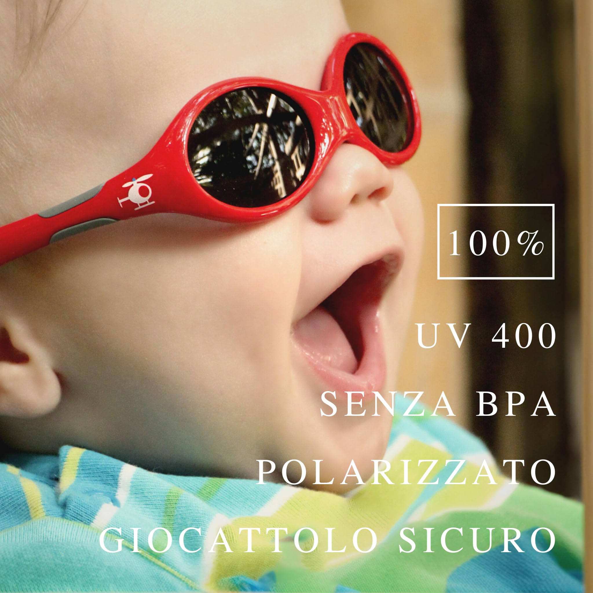 ActiveSol Occhiali da sole per bambini 0-18 mesi, senza BPA, polarizzati, con fascia, Taglia S