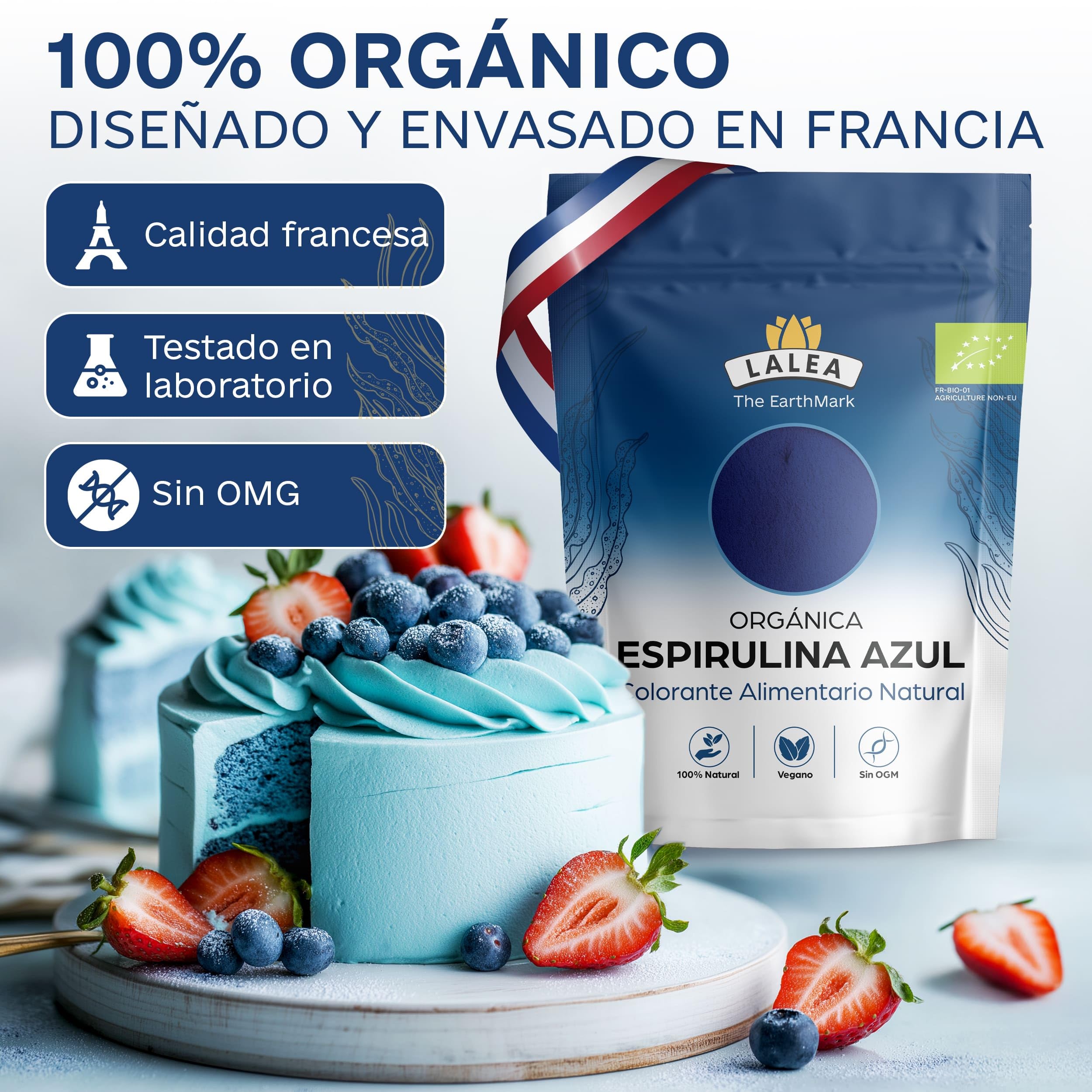 LALEA Espirulina Azul Ecológica en Polvo 55g – Spirulina Azul – Blue Spirulina Powder (Ficocianina) – Vegan Colorante Alimentario Natural (E18) – Para Smoothies, Bebidas, Postres, Repostería
