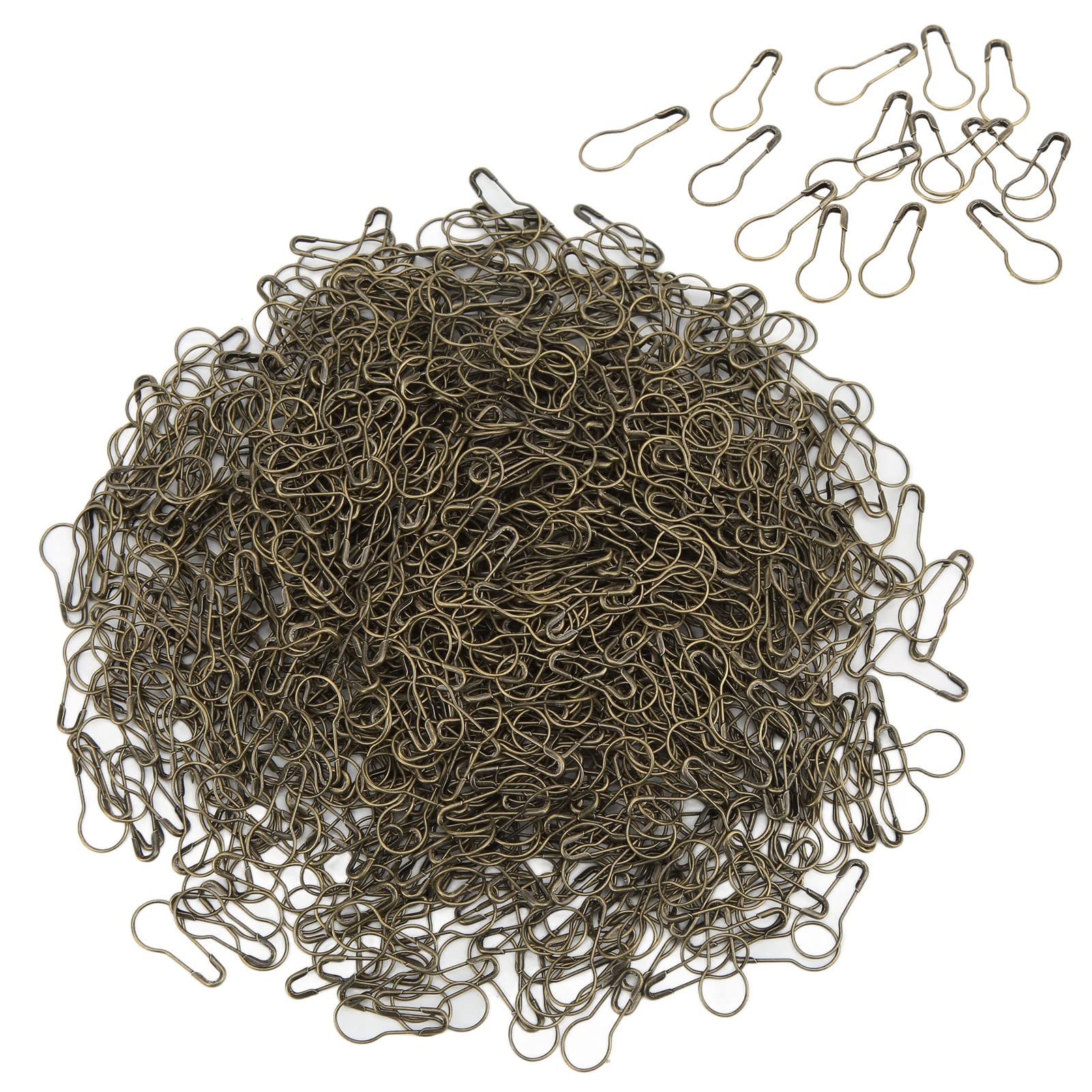 1000Pcs Small Safety Pins, Heavy Duty Variety Pack, Perfect for Clothes, Crafts, Sewing, Pinning, Multi Purpose Durable Rustproof Alloy Wide Application Antique Brass Color