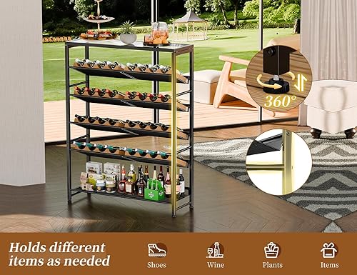 Miniatura 5 de Simple Trending Zapatero, organizador de zapatos de 6 niveles con capacidad para 25 pares, almacenamiento de zapatos de metal con estantes