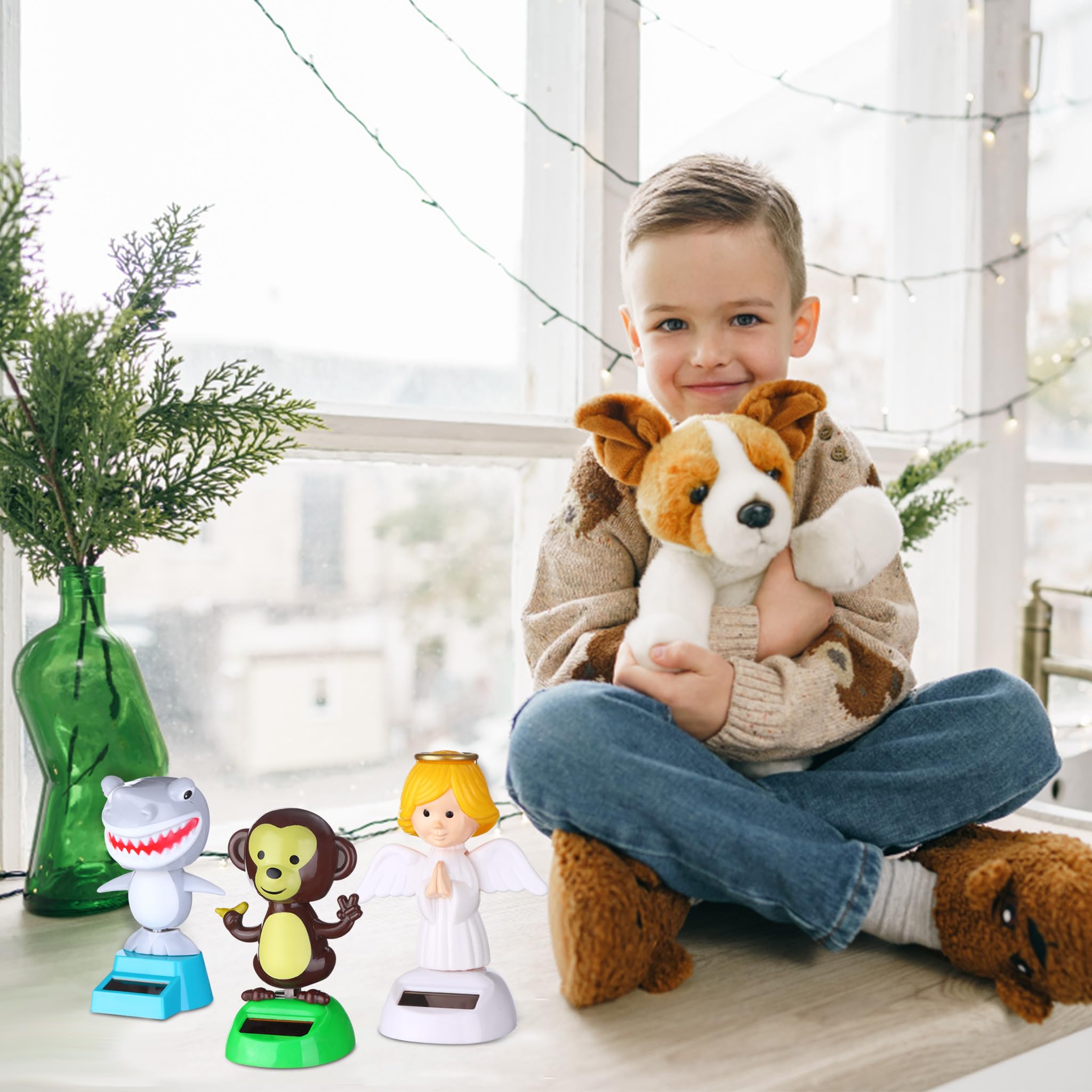 Figura de búho de juguete con energía solar, lindos animales de cabeza que sacuden bailando con energía solar para decoración de tablero de automóvil y adorno de escritorio (A-gris Figura de búho de juguete con energía solar, lindos animales de cabeza que sacuden bailando con energía solar para decoración de tablero de automóvil y adorno de escritorio (A-gris