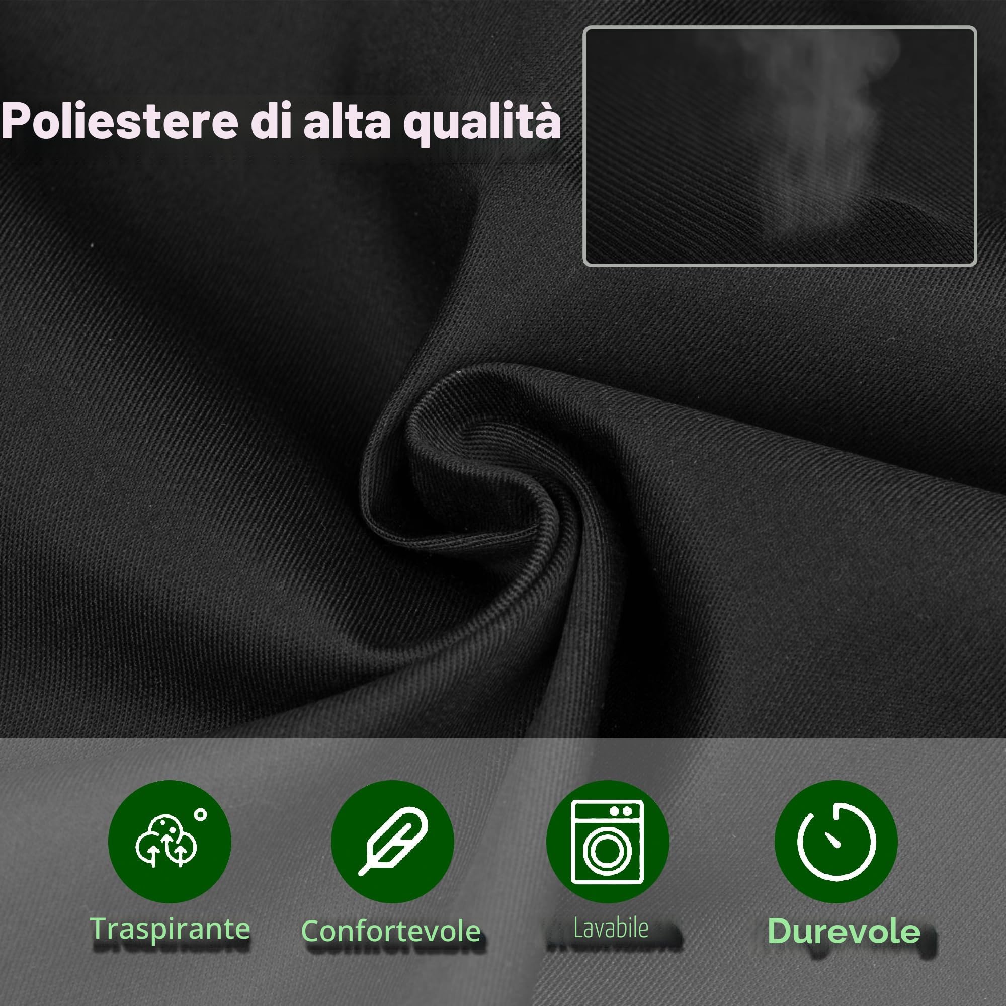 5 Pezzi Nero Bianco Cucina Grembiule, Professionale Lavoro Grembiule per Donne Uomini Ristorante (Regolabile,3 Tasche)
