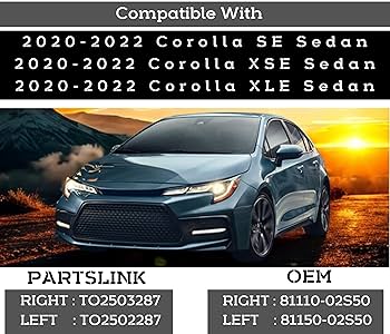 Headlight Assembly Replacement For Toyota Corolla SE/XLE/XSE