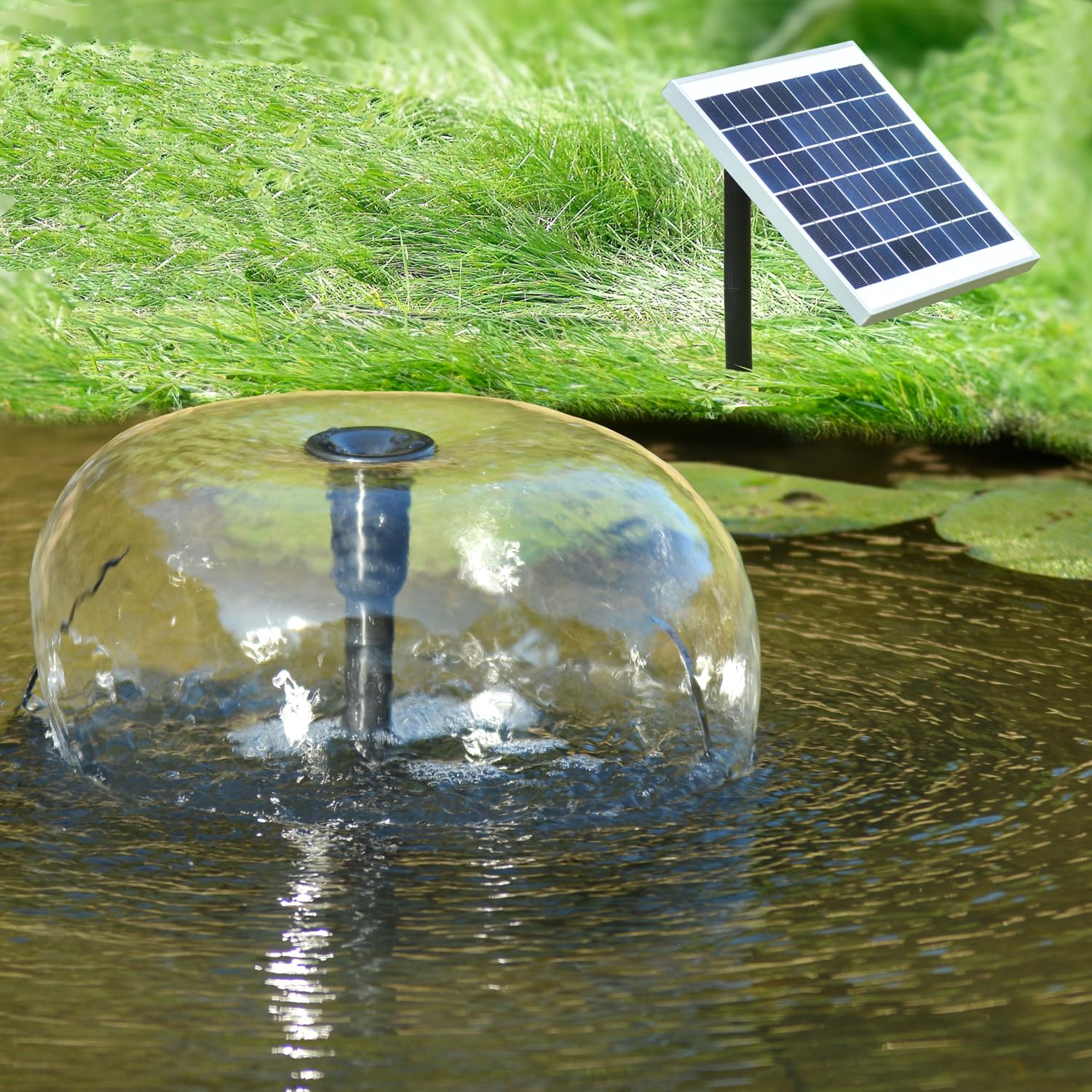 Pompa solare per laghetto, fontana solare, fontana solare, set di pompe solari per laghetto da giardino, pannello solare in robusto telaio in alluminio