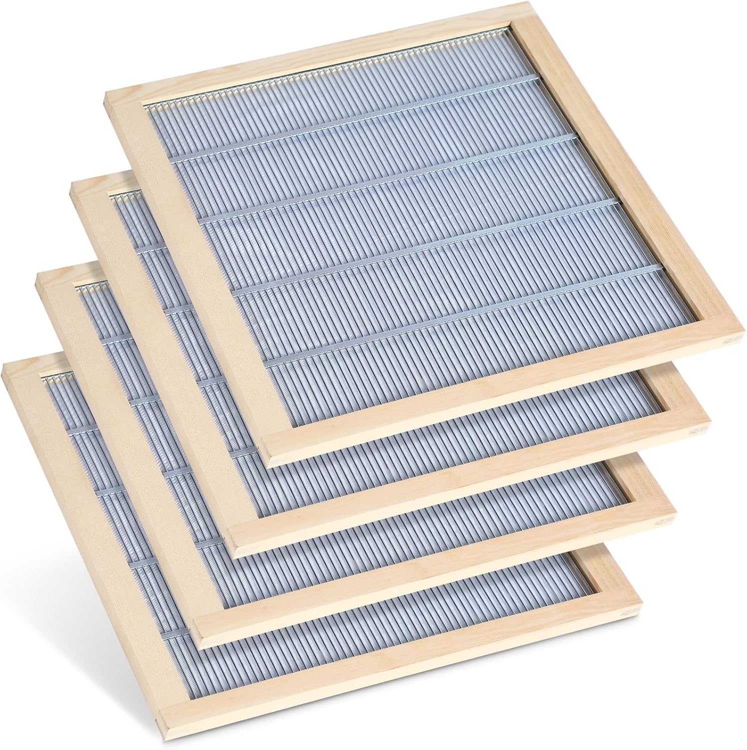 Geelin 4 Pack 10 Frame Wooden Bound Metal Queen Excluder, Heavy Duty Queen Excluder for 10 Frame Hive Beekeeping Separating Queen Bee from The Honey Making Area, 20.1 x 16.5 x 0.7 Inch