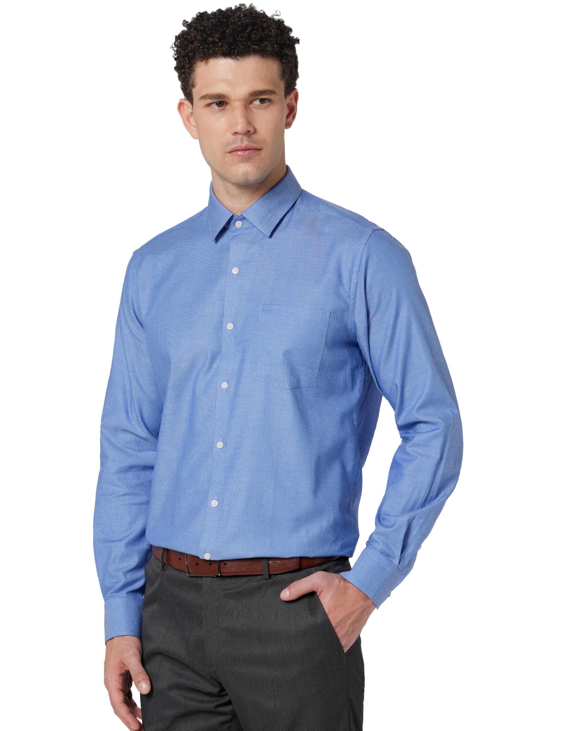 arrow Men Slim fit Cotton Solid Long Sleeves Semi-Cutaway Collar Shirt-picture-37