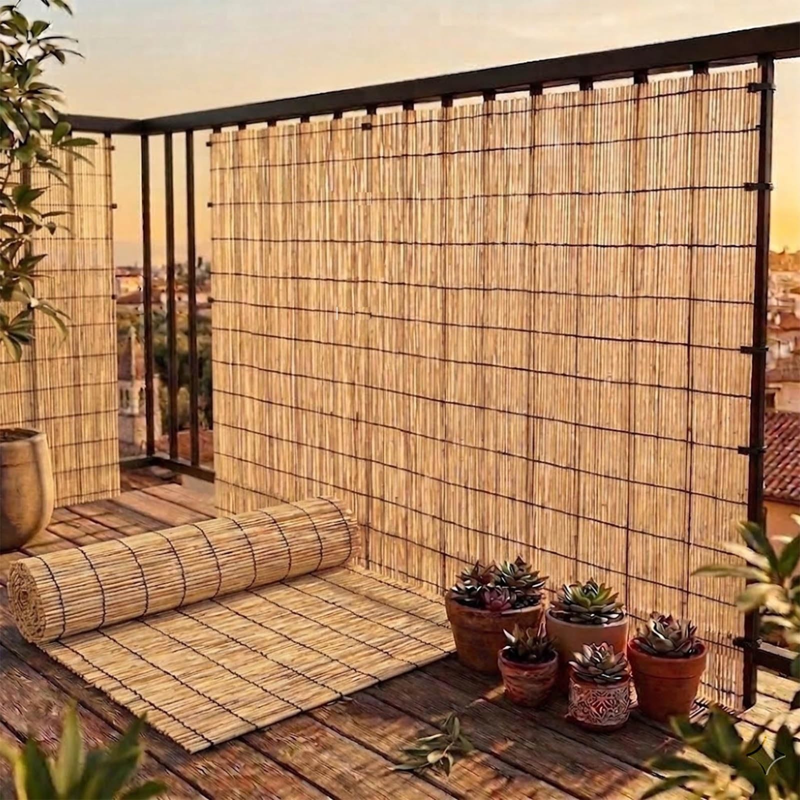 Générique Brise Vue Balcon Canisse en Roseau Naturel 1.0mx5.0m Canisse Bambou Brise Vue, Cache Vue et Pare Vue Occultant pour Clôture Terrasse Palissade Jardin Extérieur Résistante aux Intempéries