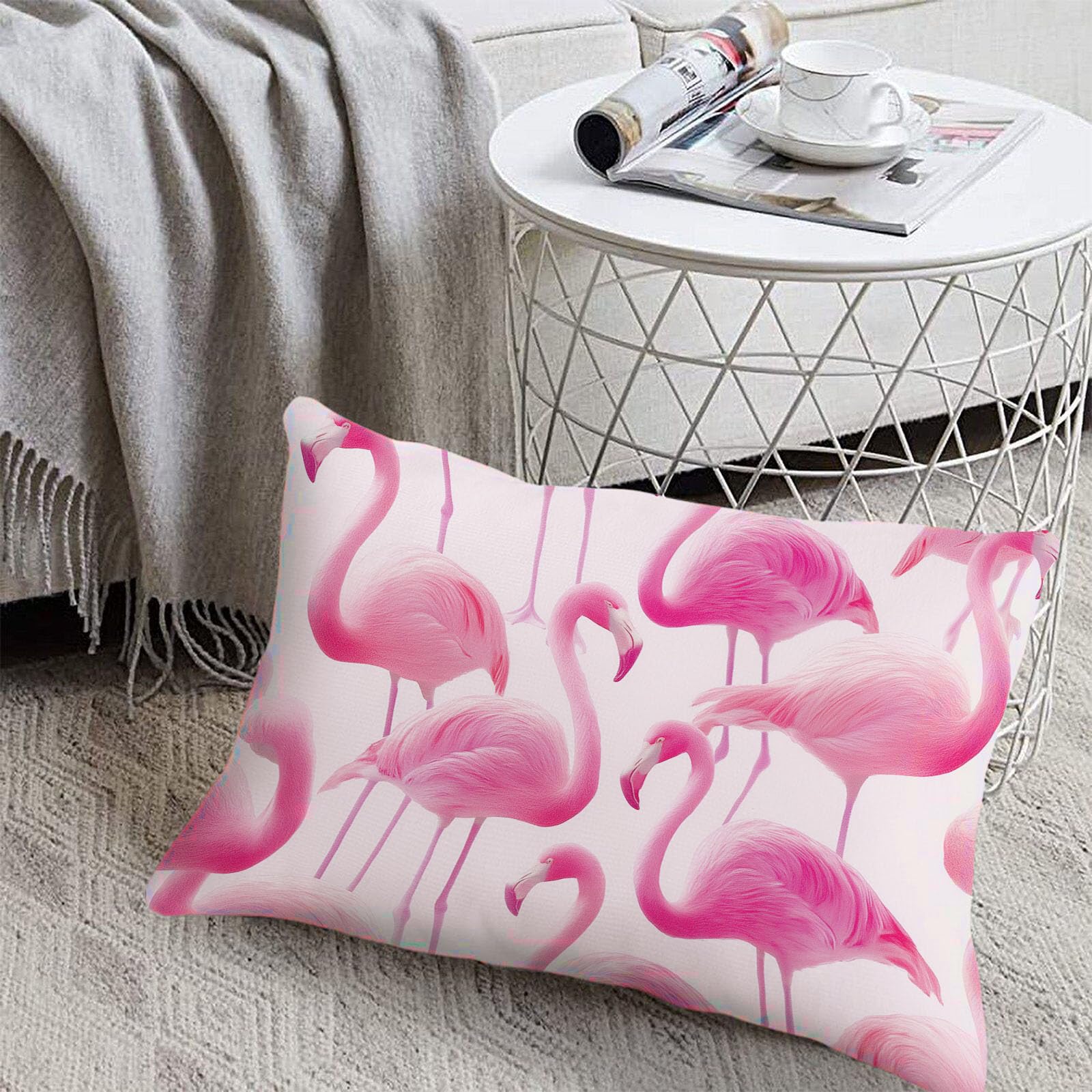 Drap Housse 180X200Cm Bonnet 30 Cm - Flamant Rose Aquarelle Animal Fantastique De Lit 3 Personnes Doux Confortable en Microfibre - Lot De 1 Draps Housses Rose Blush avec 2 Taie d'oreiller
