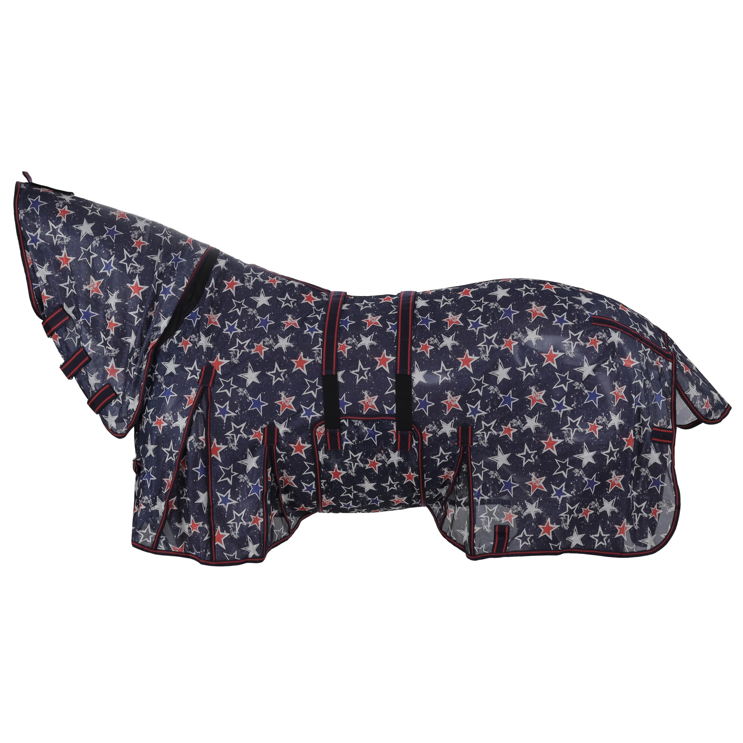 Showman Star-Spangled Mesh Fly Sheet w/Neck Cover (75